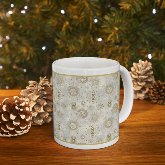 Ceramic Mug: White; The Sun, The Moon, And The Stars