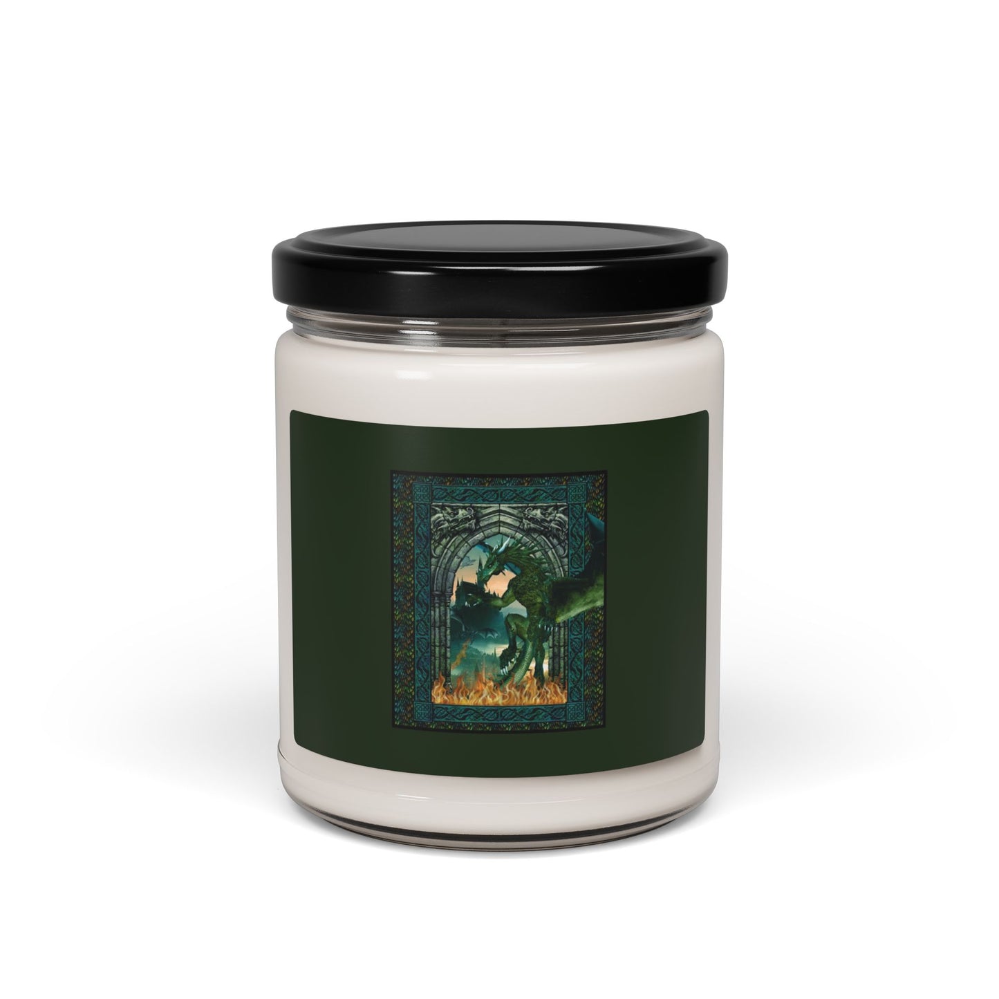 Scented Soy Candle:  Emerald Dragons [Dragon Panel]