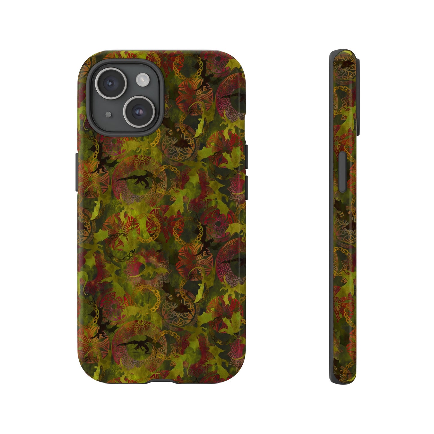 Samsung Galaxy Series Tough Case-Phone Case: Dragons [Green Panel]