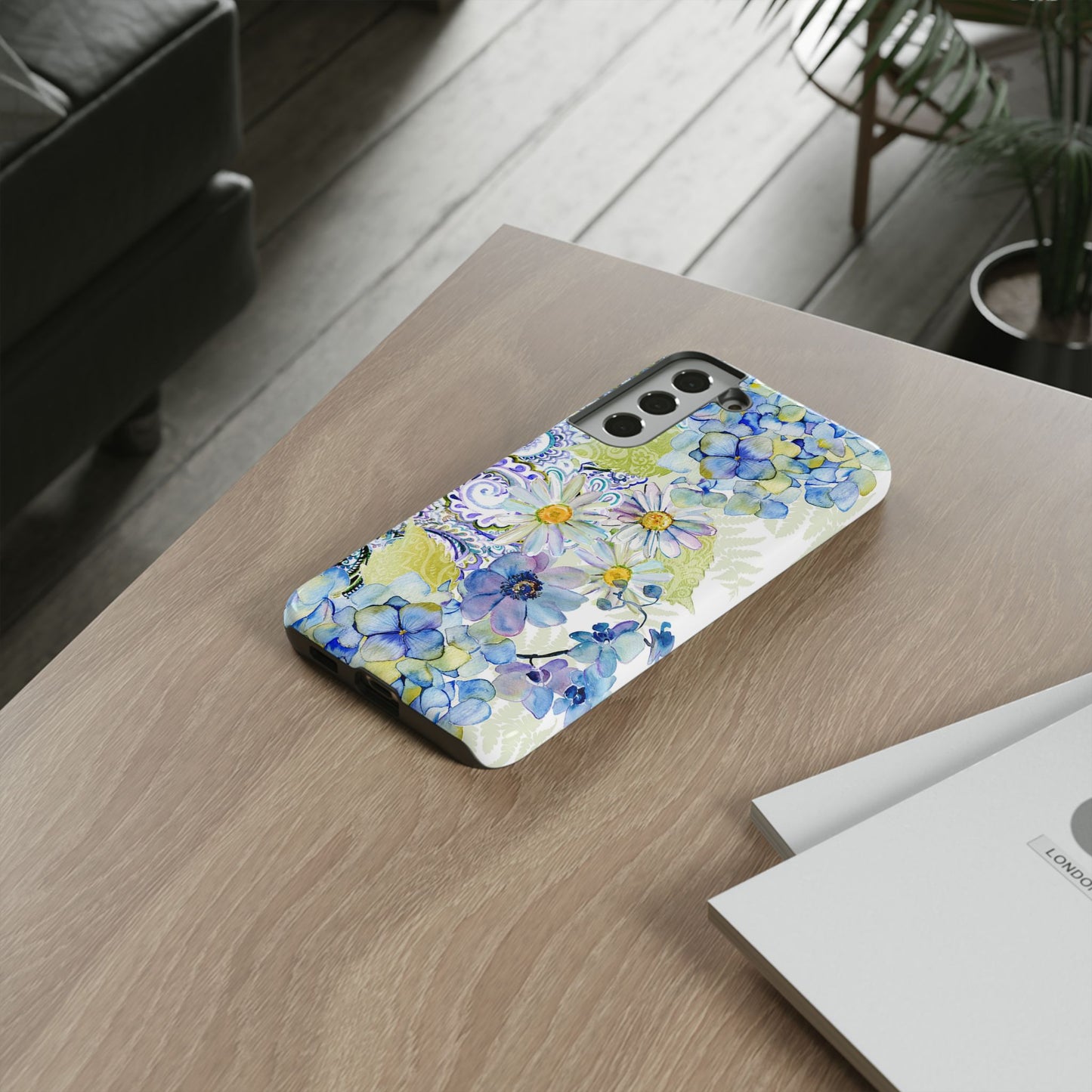 Samsung Galaxy S22 - Tough Case-Phone Case:  Haven [Blue Border]