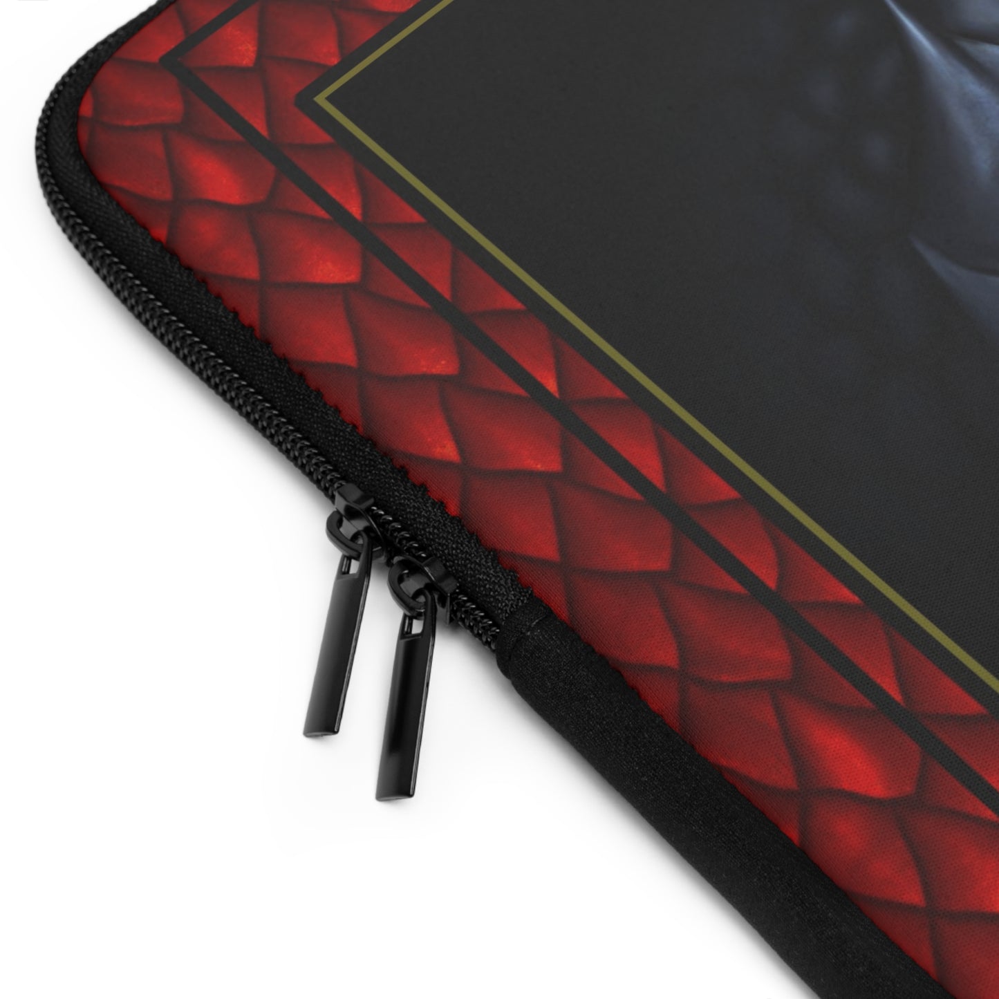 Laptop Sleeve  (Sizes:  13", 15", 17") [Dragons:  Green Scales-Black Eye w/Orange] - From In the Beginning Fabrics.