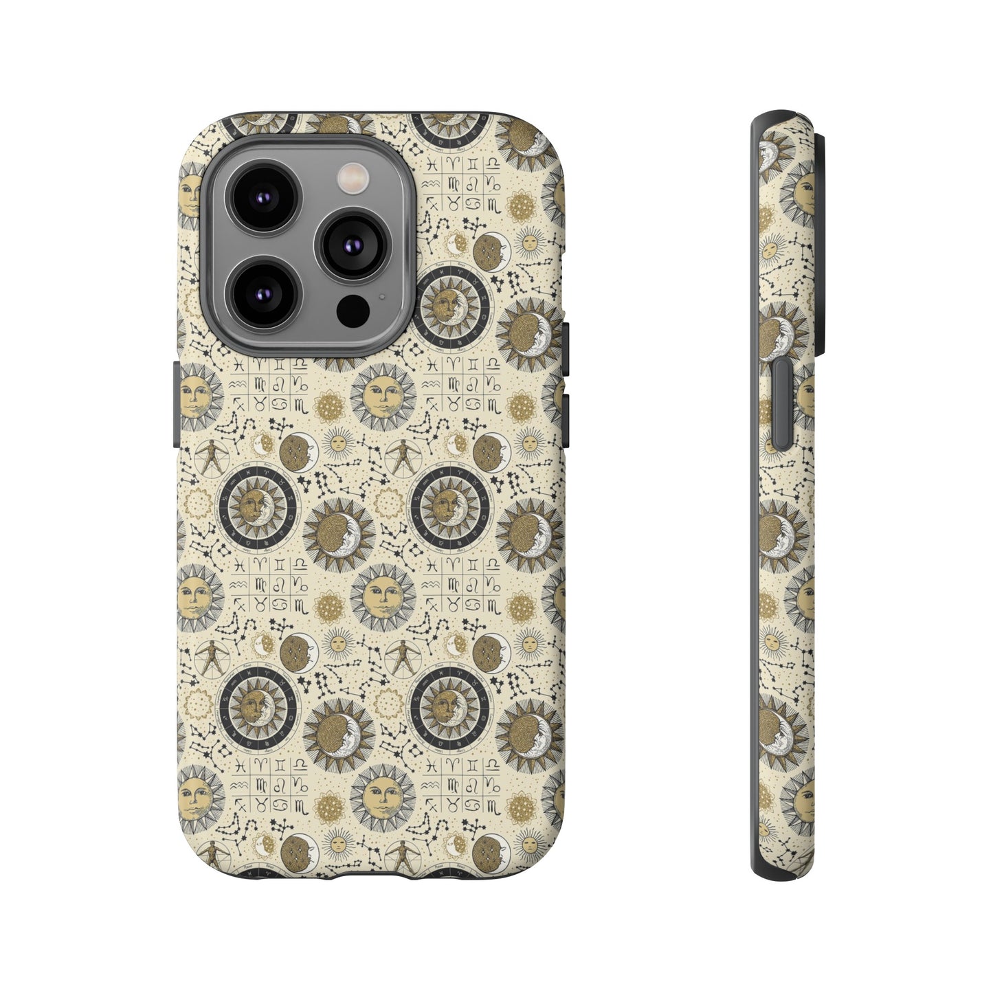 Apple I-Phone 14 (Series)-Tough Case-Phone Case: The Sun, The Moon, And The Stars [Zodiac Symbols]