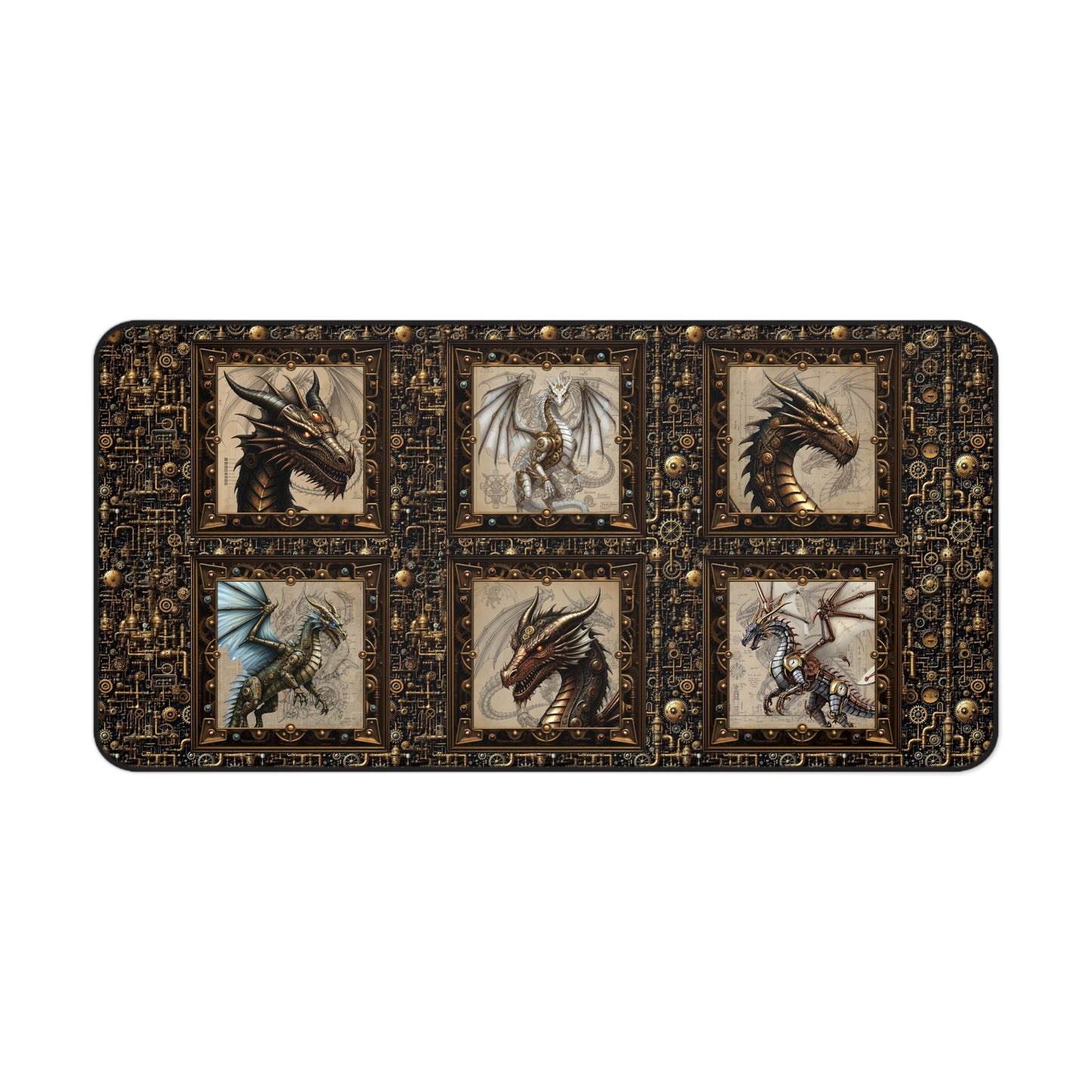 Desk Mat (23x13):  Steampunk Dragon; [Dragon Profiles]