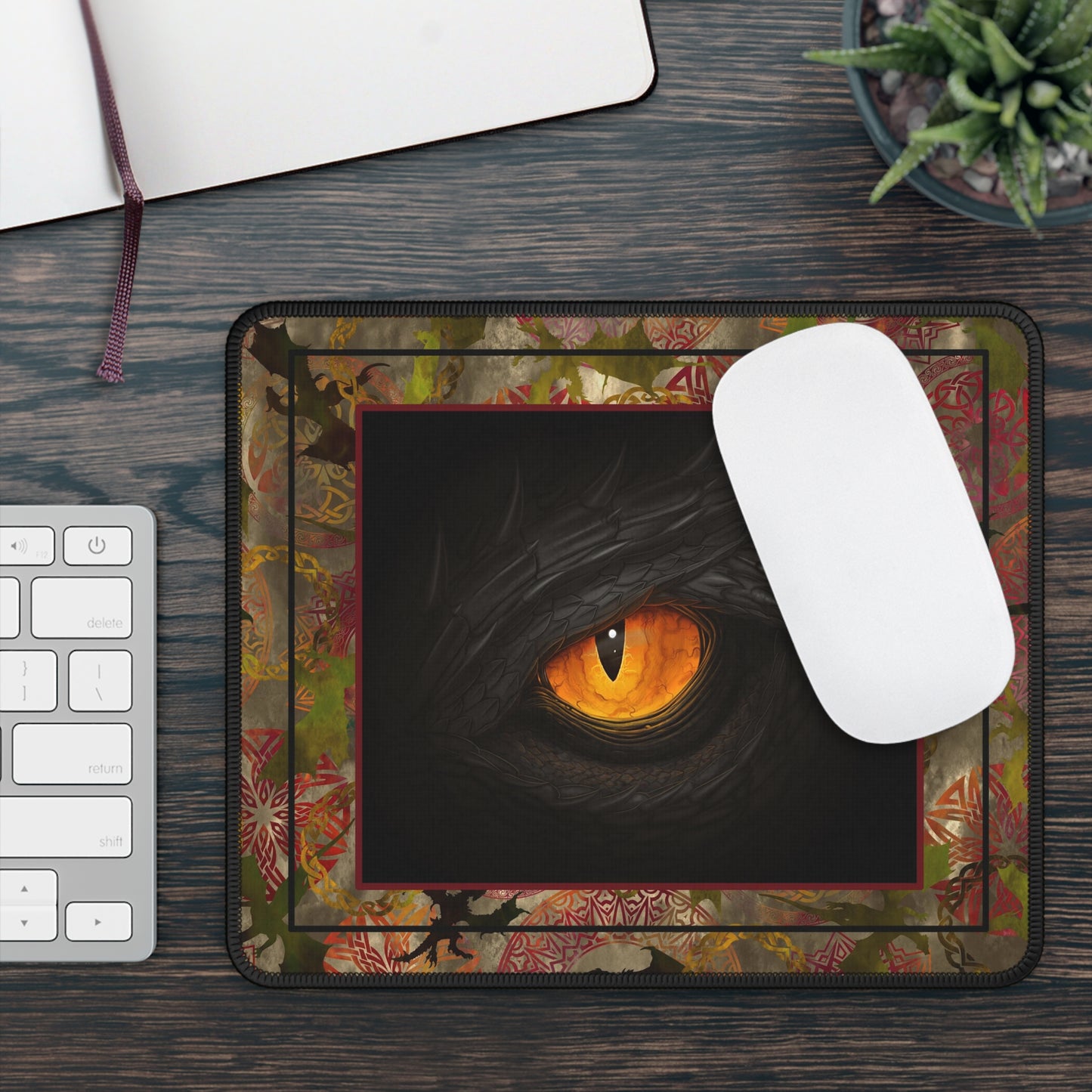 Mouse Pad-Gaming;  9x7 - "Sci-Fi" [Light Green Tonal-Black Eye-2l]