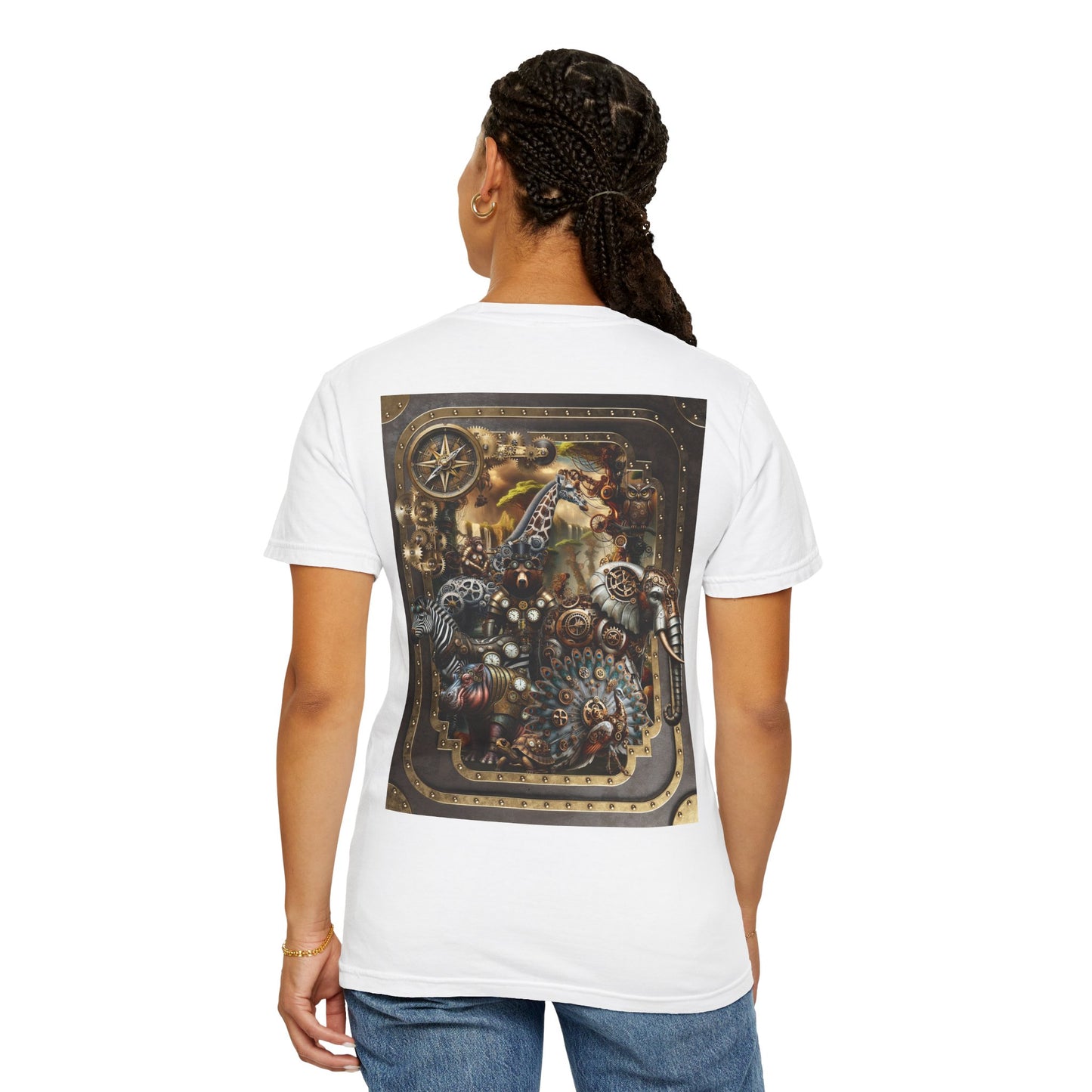 Unisex Heavy Cotton Tee:  "Steampunk Menagerie" [Animals]