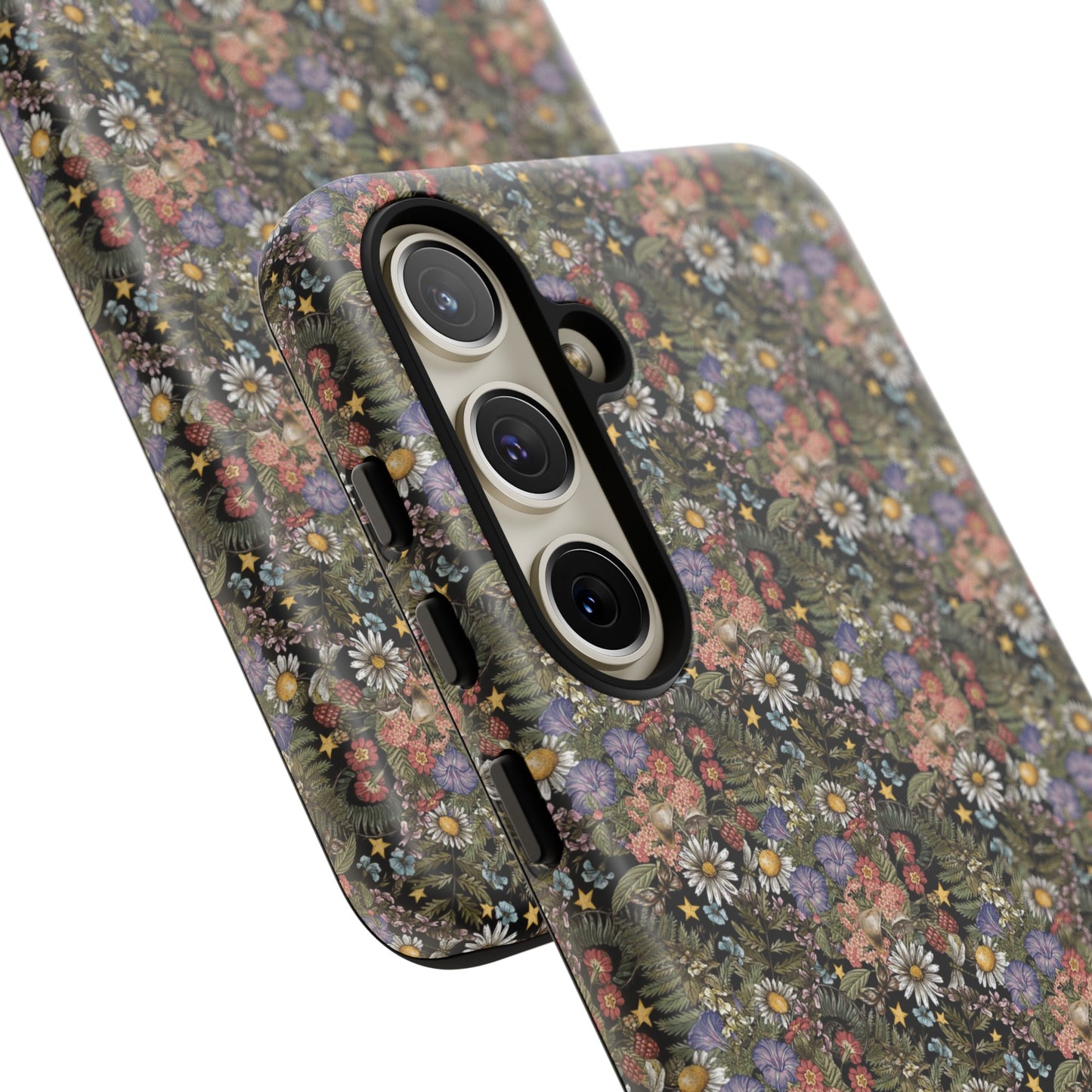 Samsung Galaxy Series Tough Case-Phone Case:  The Sun, The Moon, And The Stars [Celestial Flowers]