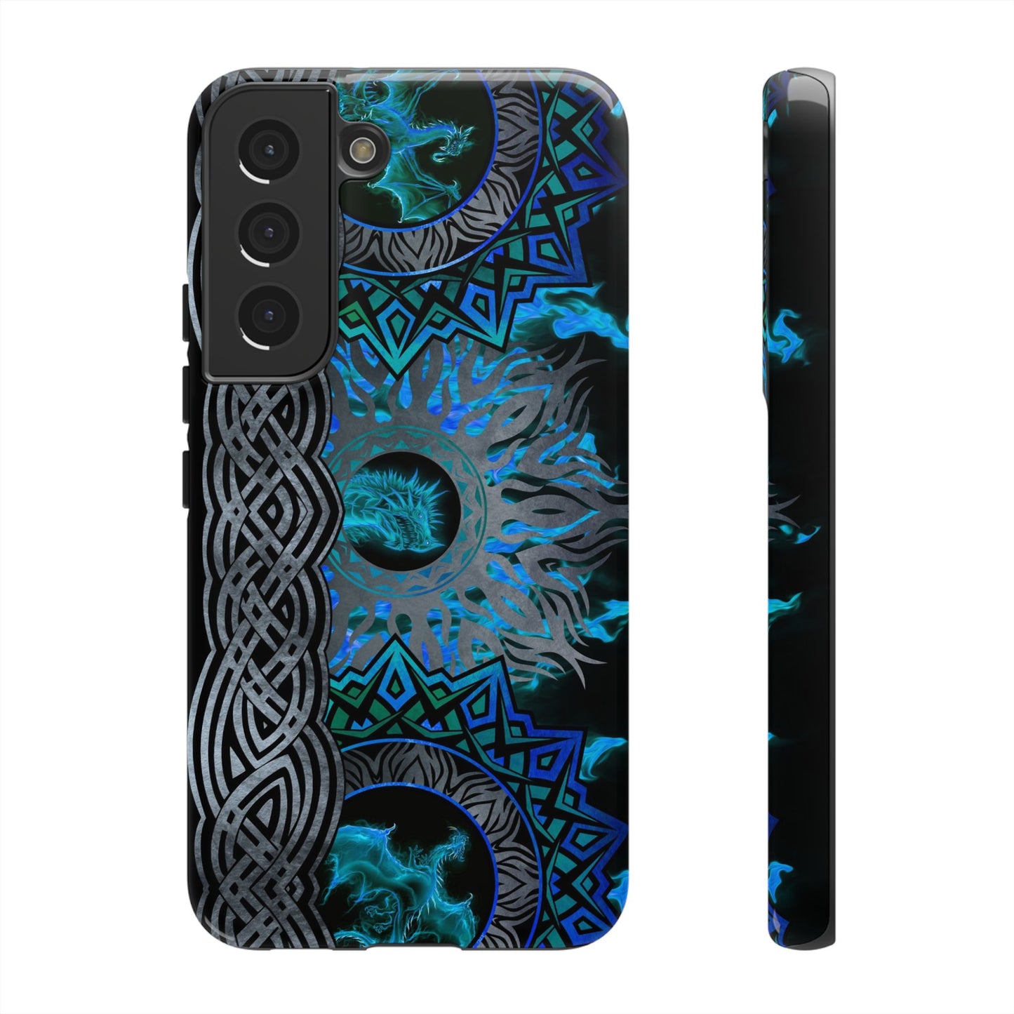 Samsung Galaxy S22 - Tough Case-Phone Case:  Dragons [Blue Fury]