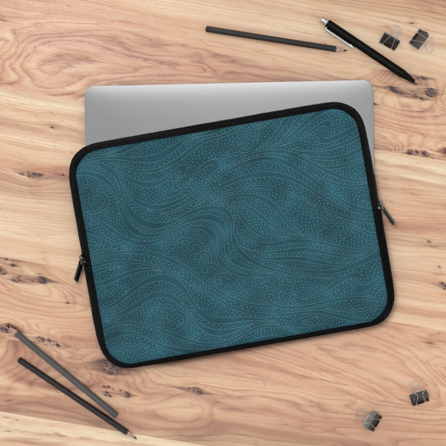 Laptop Sleeve:  [Teal Swirls]