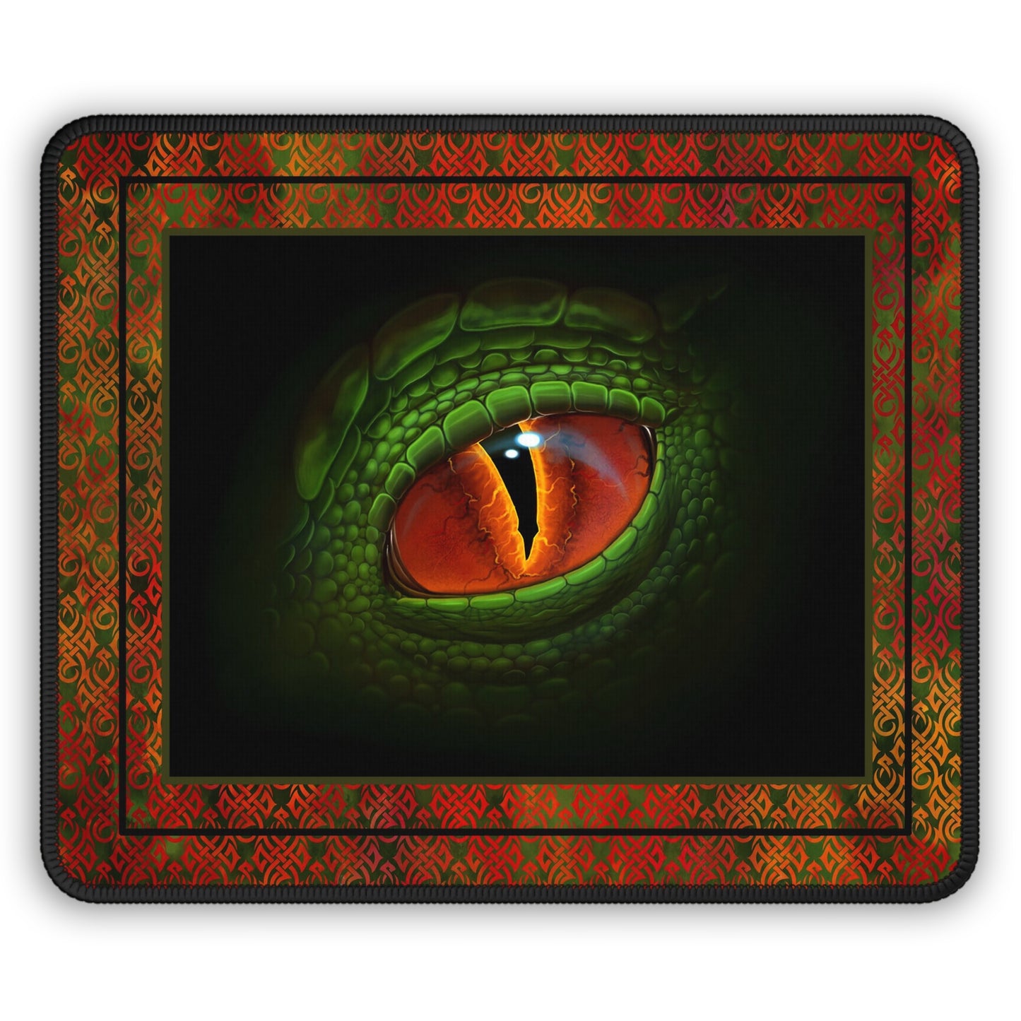 Mouse Pad-Gaming;  9x7 - "Dragons" [Fire Red-Green Eye] -