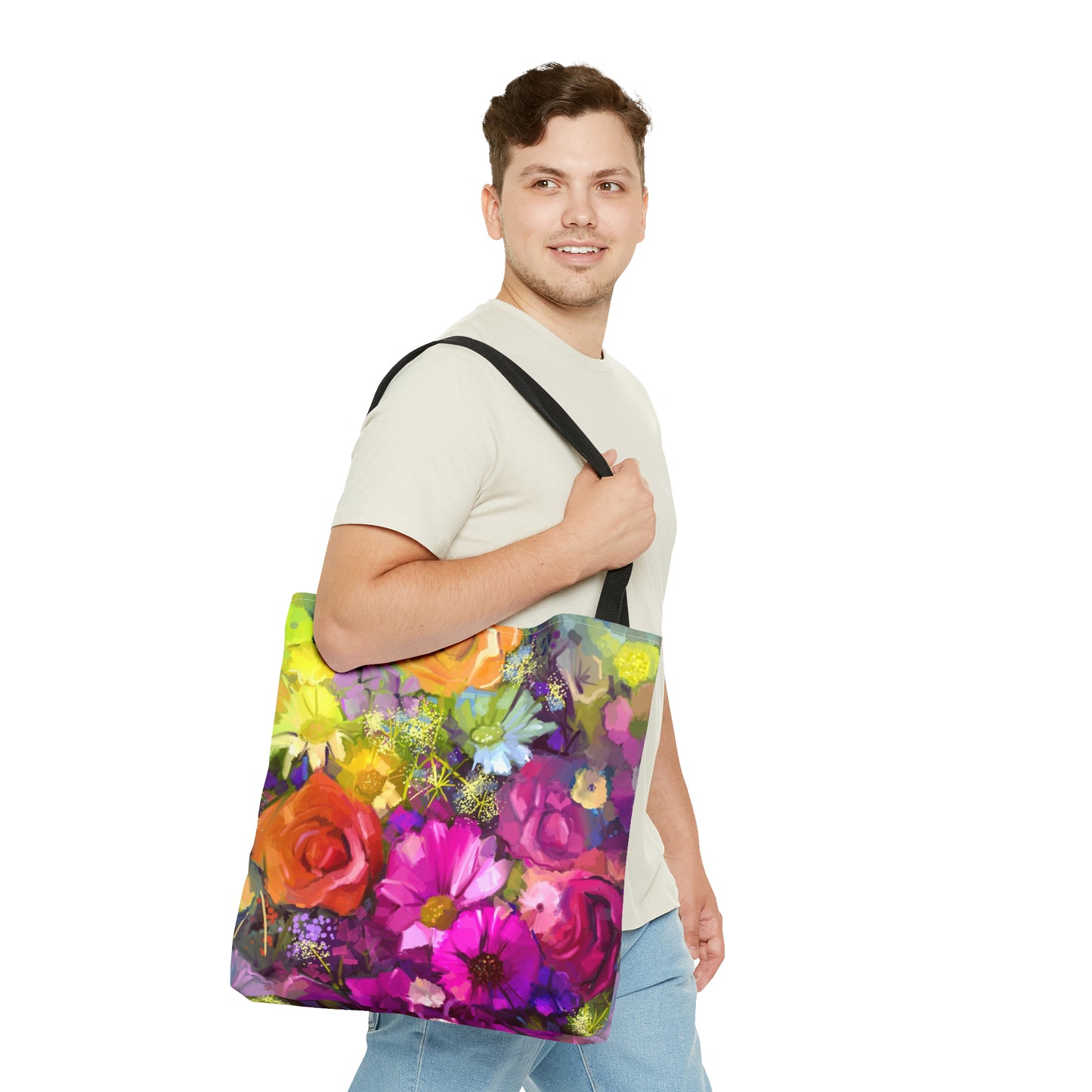 Tote Bag:  large-18x18;  "Year of Art" [Flowers Bunch]