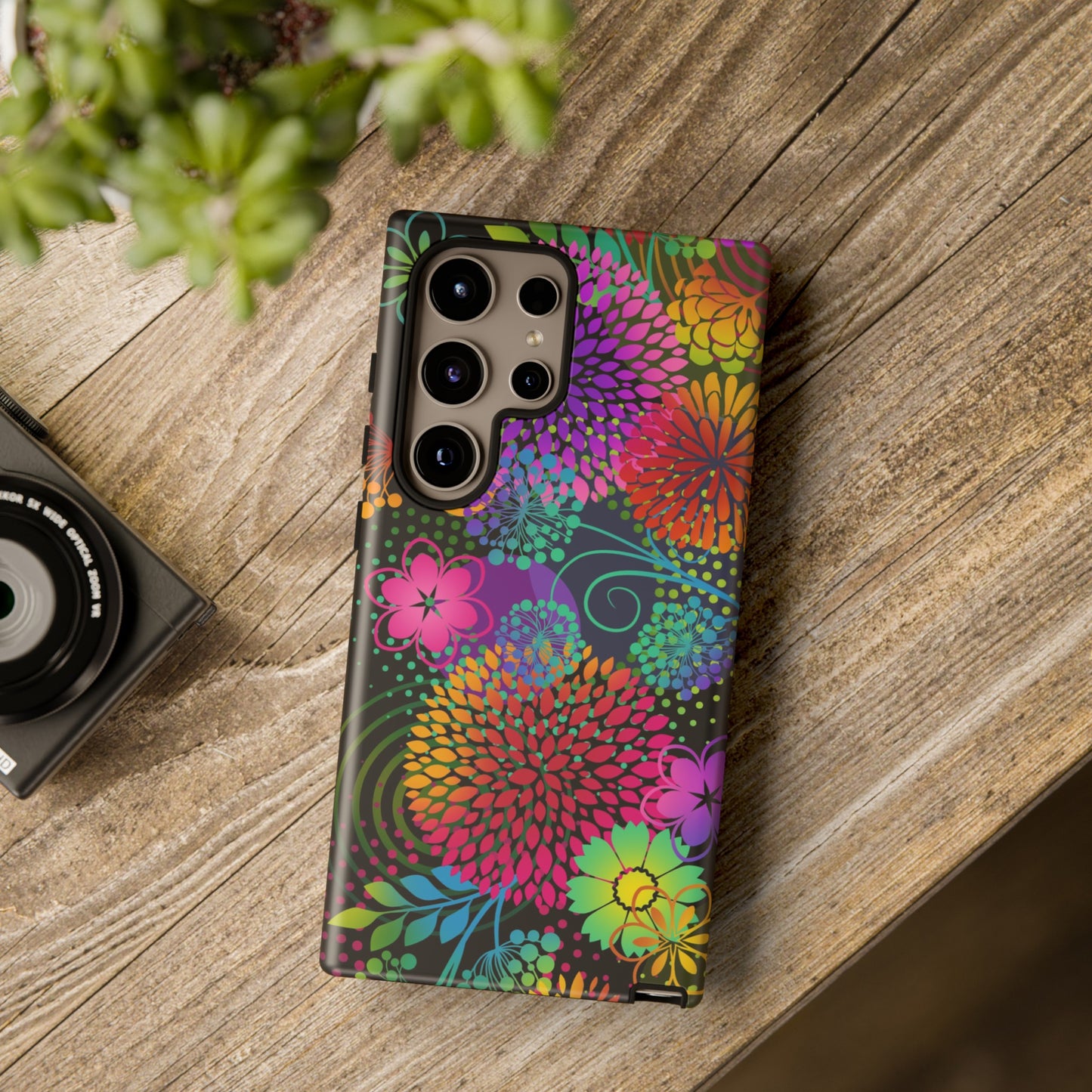 Samsung Galaxy Series Tough Case-Phone Case:  Unusual Garden [Flower Border]