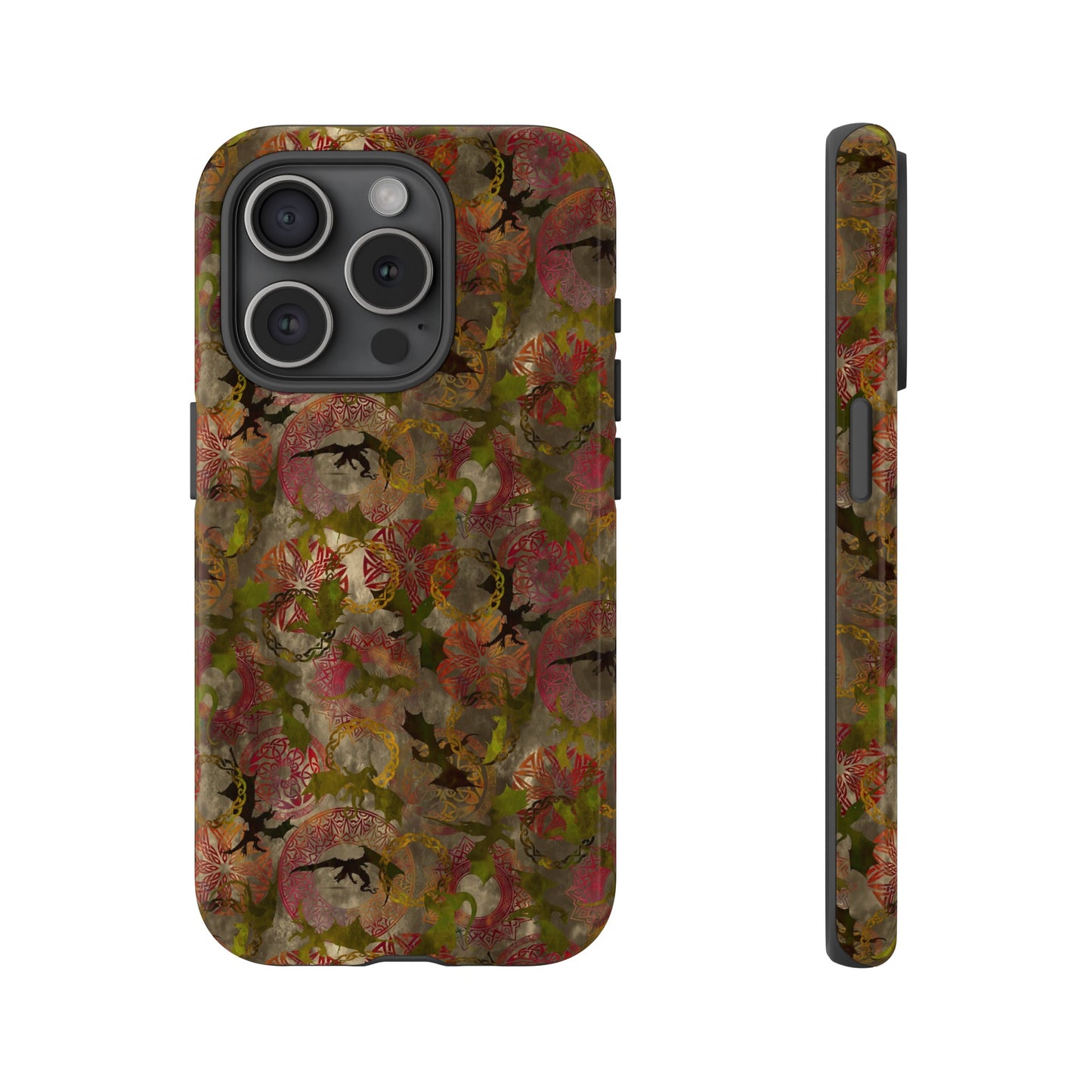 Apple I-Phone 15 Tough Case-Phone Case:  Dreamscapes [Bright Flowers]