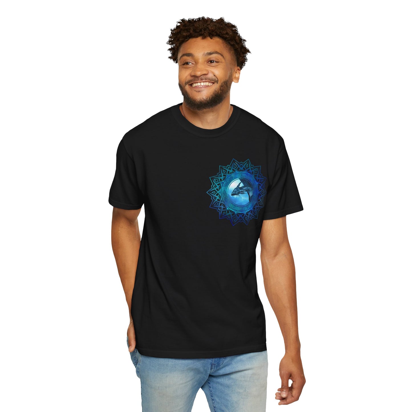 Unisex Heavy Cotton Tee:  "Dragons" [Blue Fury]