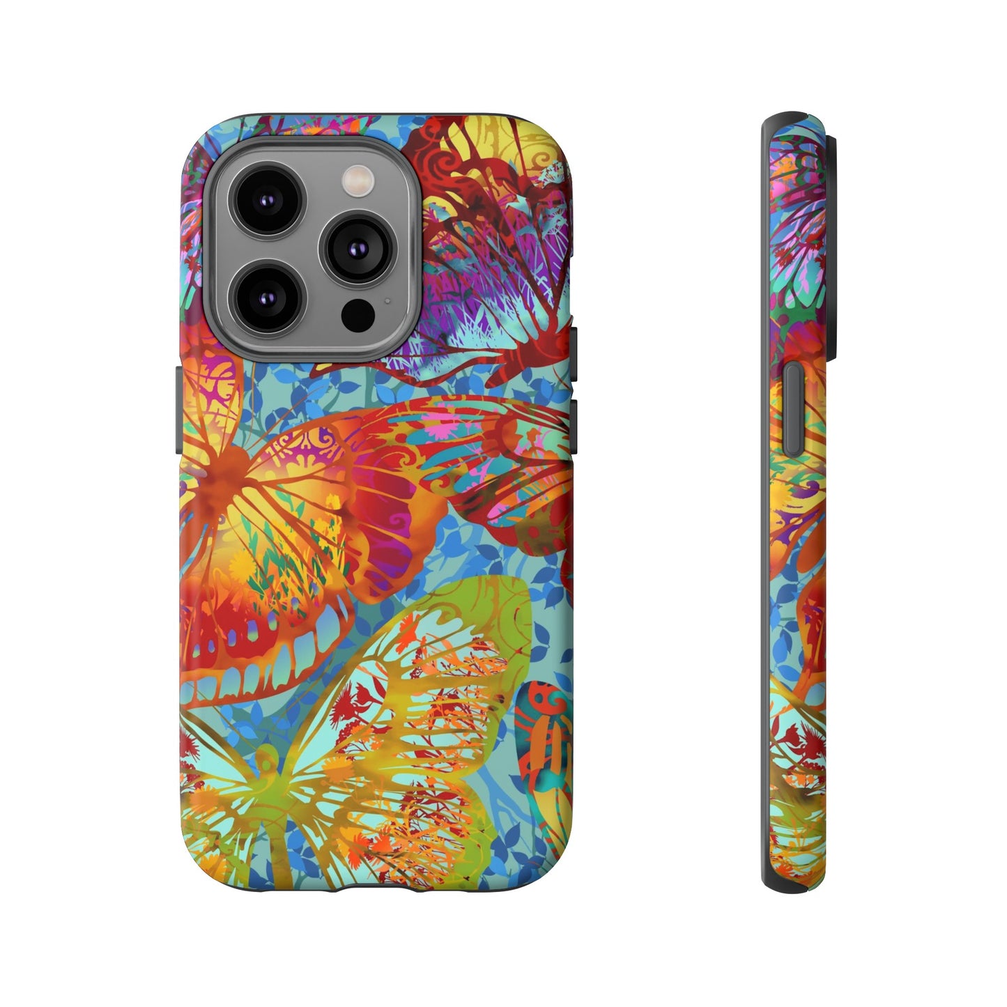 Apple I-Phone 14 (Series)-Tough Case-Phone Case:  Dreamscapes [Light Blue Butterflies]