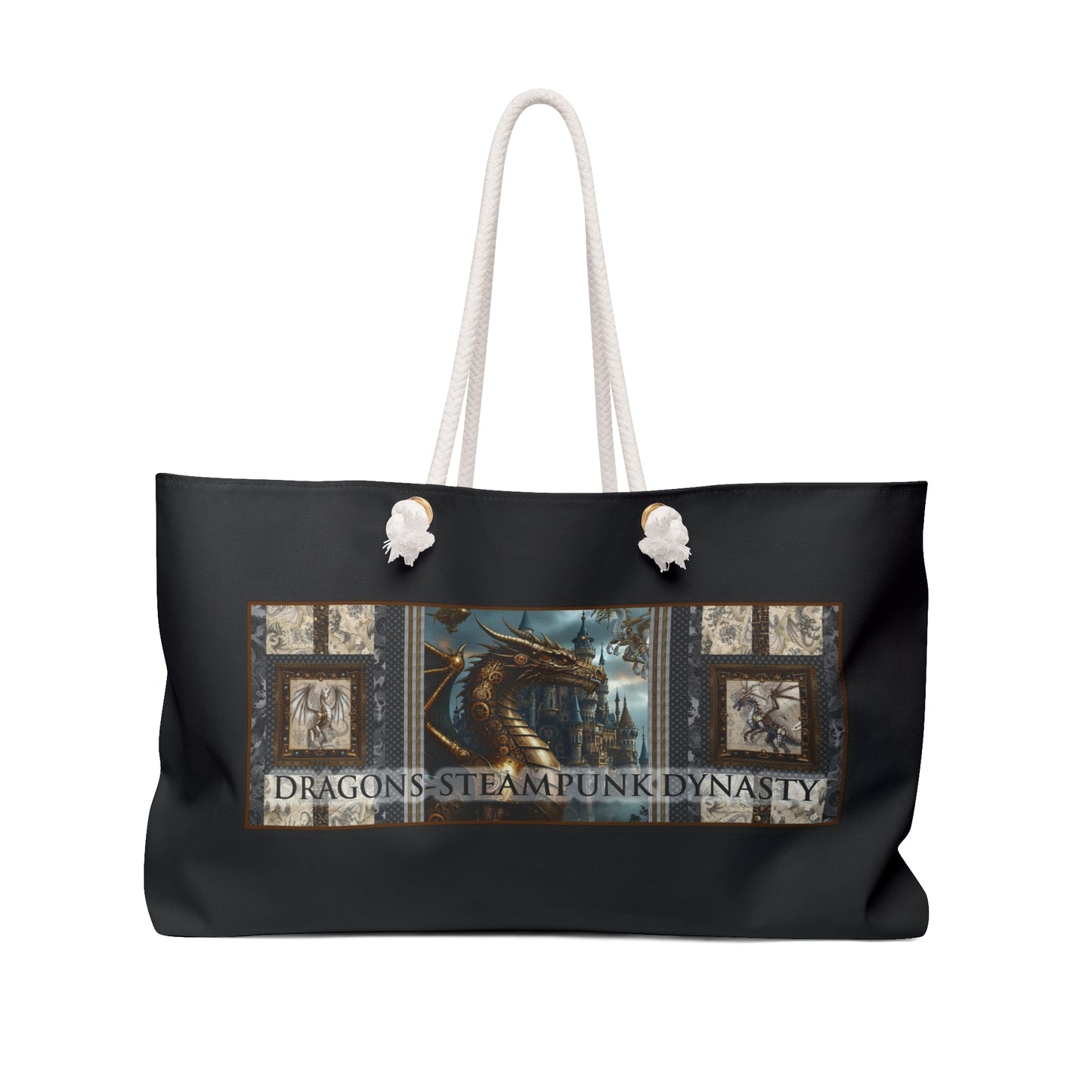 Steampunk Dragon Weekender Bag — 'Dragons Steam Punk Dynasty' Travel Tote