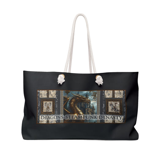 Steampunk Dragon Weekender Bag — 'Dragons Steam Punk Dynasty' Travel Tote