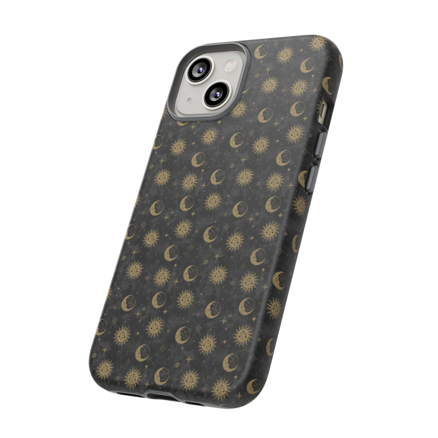 Apple I-Phone 14 (Series)-Tough Case-Phone Case: The Sun, The Moon, And The Stars [Gold Suns, Smiling Moons]