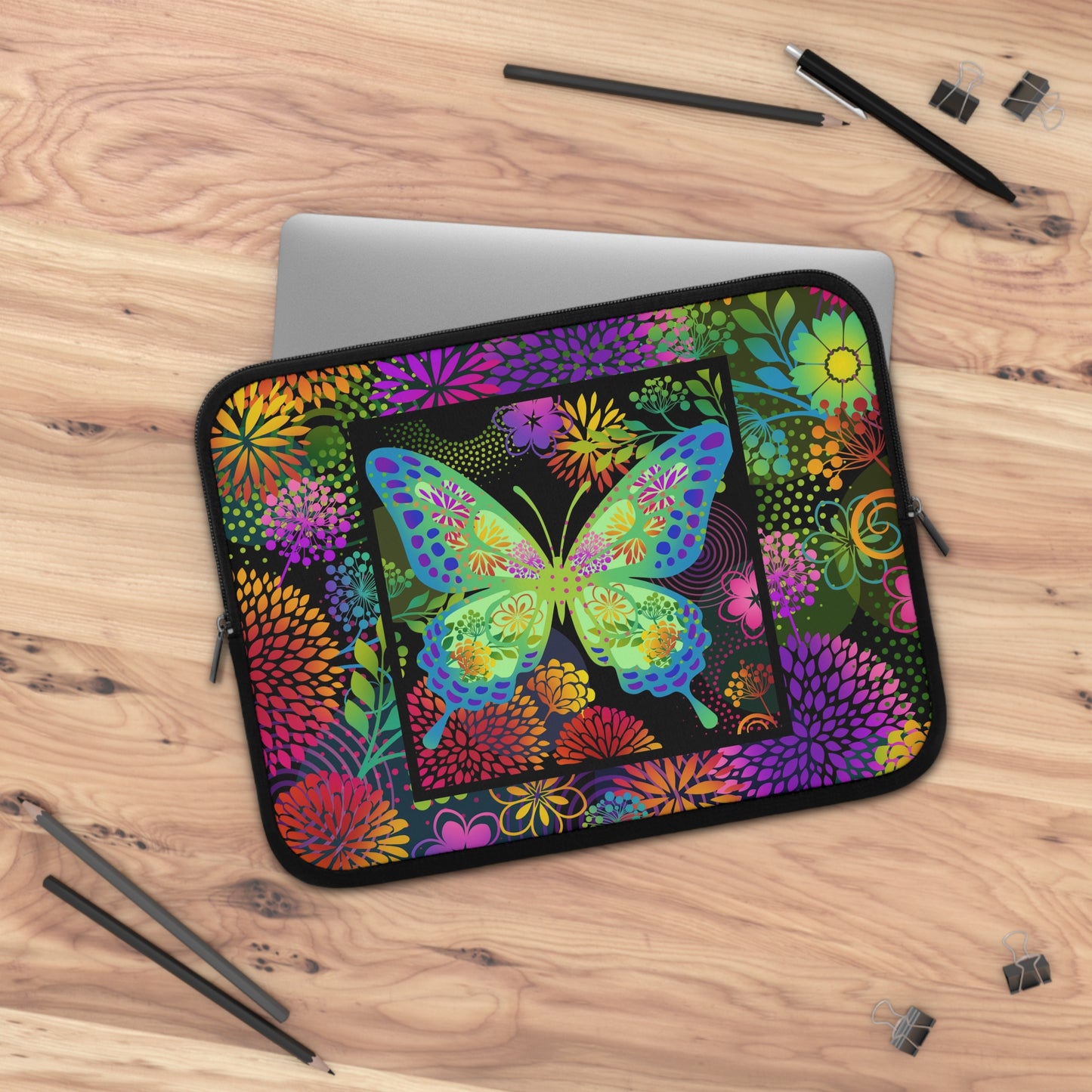 Laptop Sleeve  (Sizes:  13", 15", 17") [Unusual Gardens-Butterfly 4].