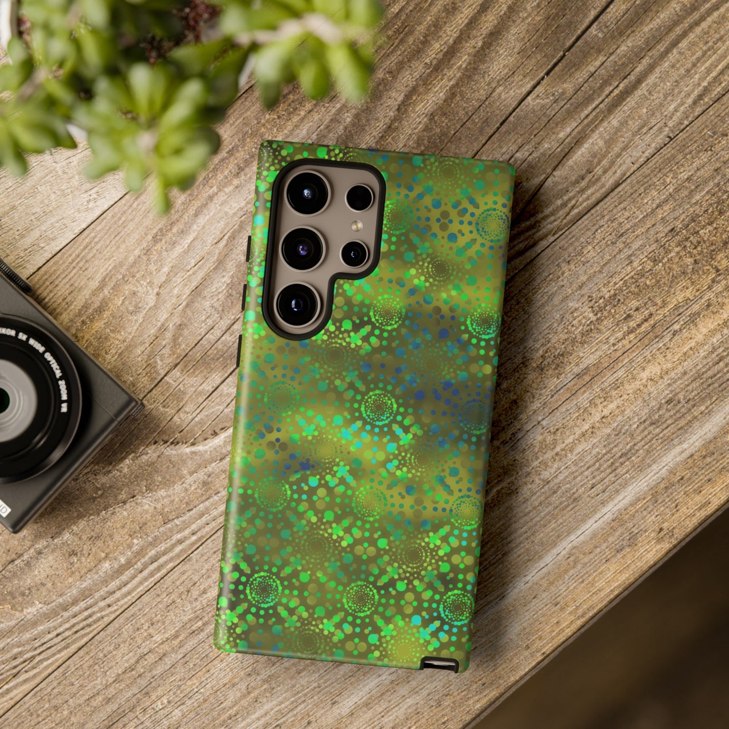 Samsung Galaxy Series Tough Case-Phone Case: Dreamscapes [Green Kaleidoscope]