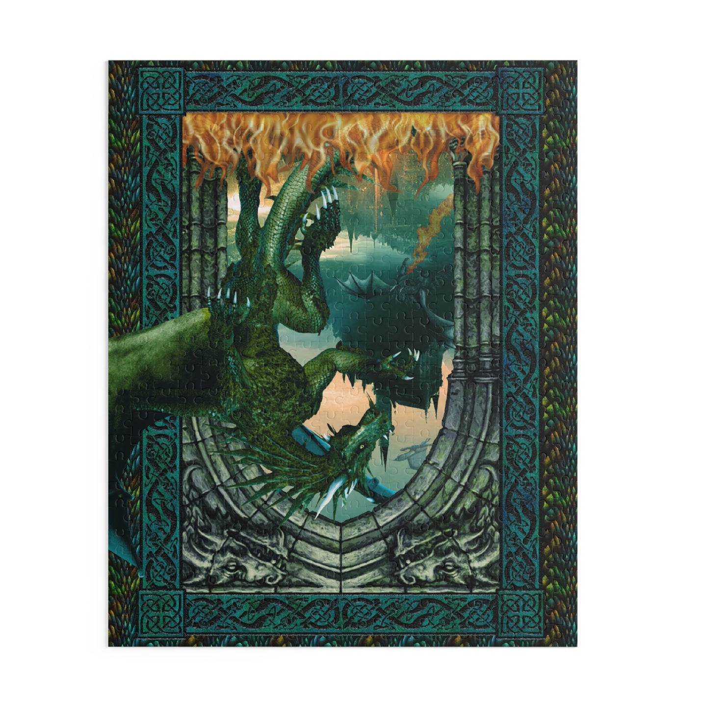Jigsaw Puzzle (500 Pieces):  Emerald Dragons [Panel]