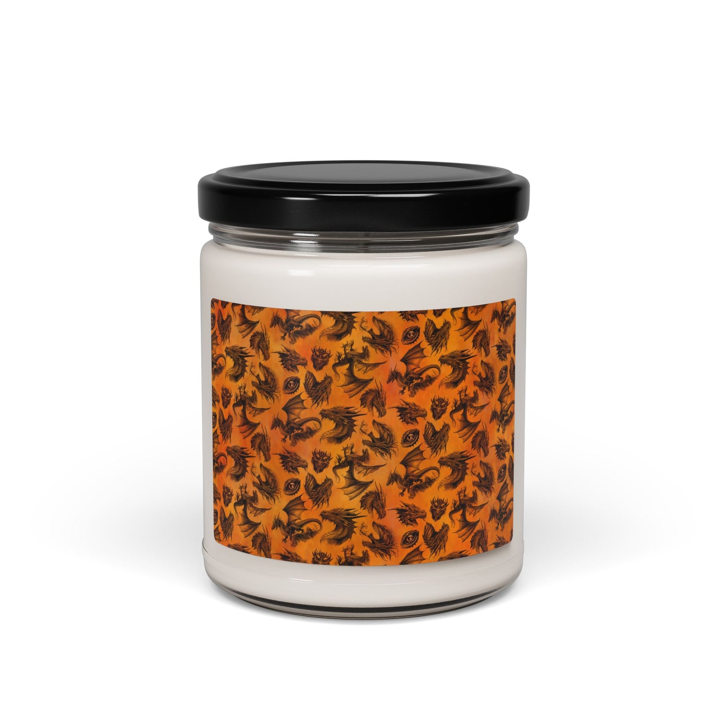 Scented Soy Candle:  Emerald Dragons [Dragon Etchings-Orange]