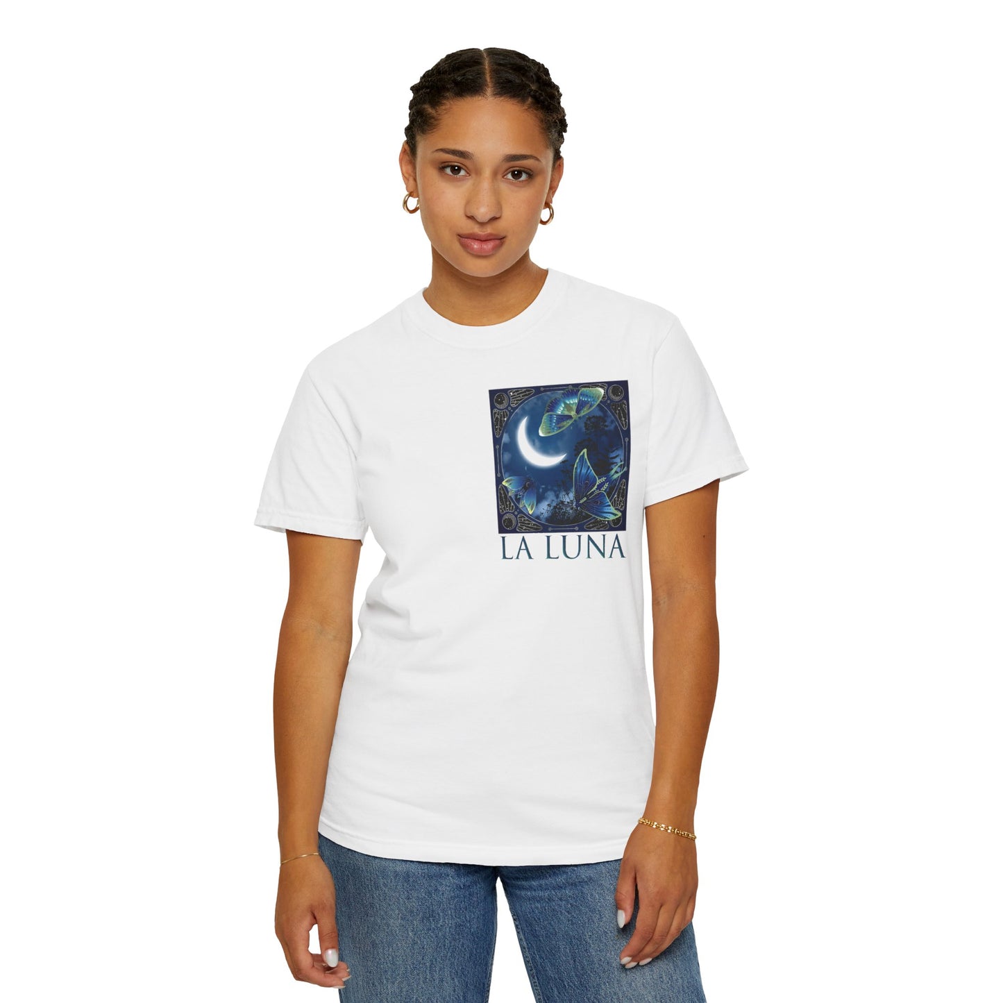 Unisex Heavy Cotton Tee:  "La Luna" [Banner/Panel]
