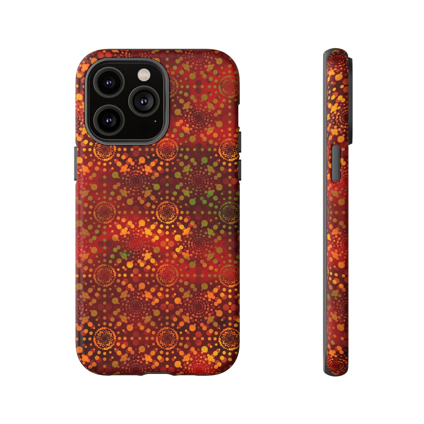 Apple I-Phone 14 (Series)-Tough Case-Phone Case:  Dreamscapes [Red Kaleidoscopes]