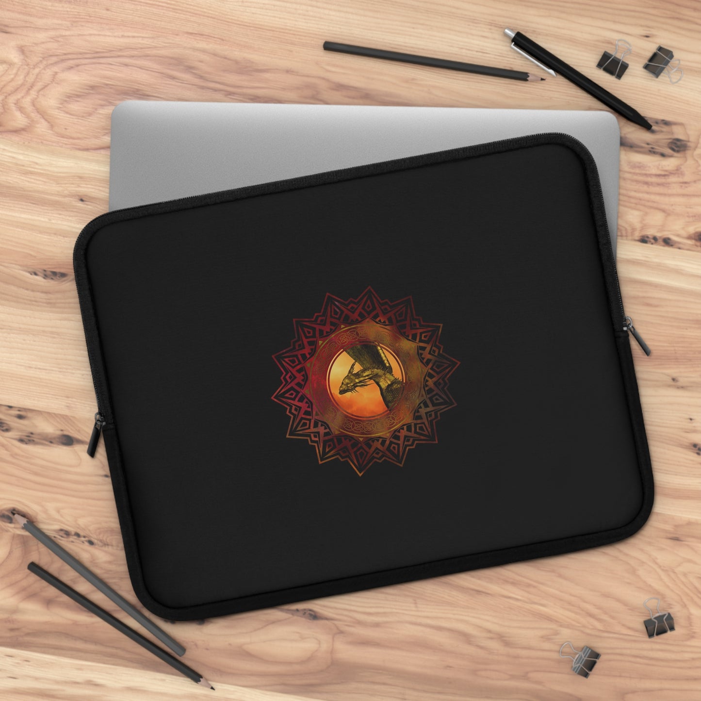 Mystic Mushroom Laptop Sleeve — Boho Fungi Mandala Protective Case