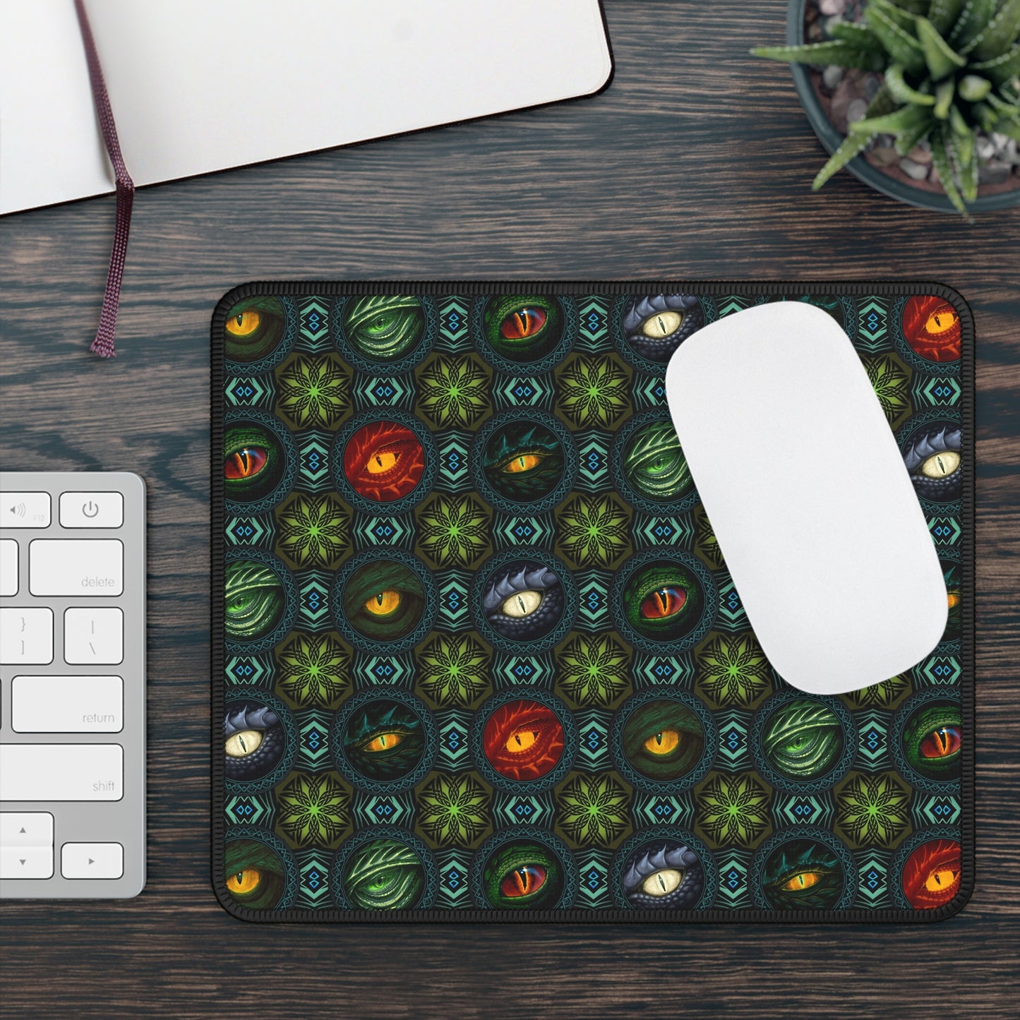 Mouse Pad-Gaming;  9x7:  Emerald Dragon [Dagon Eyes]
