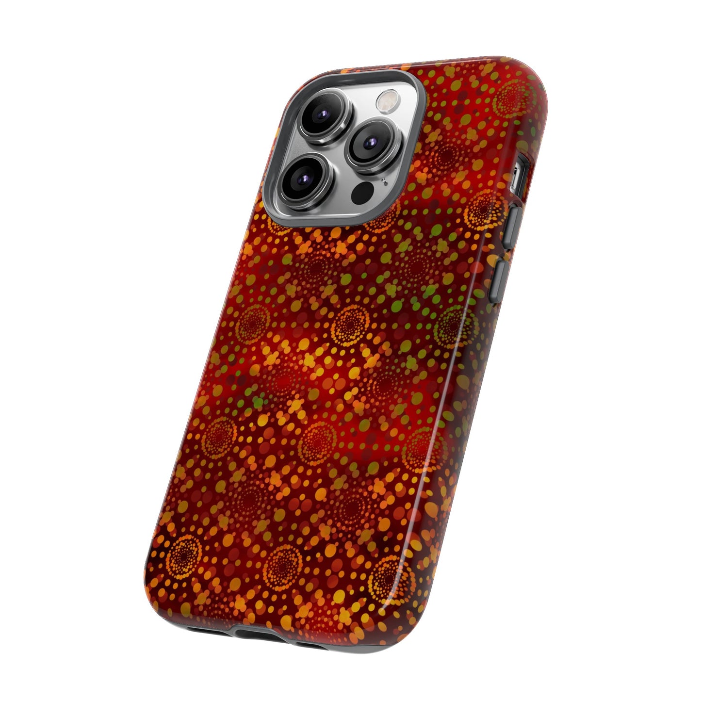 Apple I-Phone 14 (Series)-Tough Case-Phone Case:  Dreamscapes [Red Kaleidoscopes]