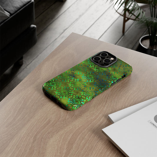 Apple I-Phone 14 (Series)-Tough Case-Phone Case: Dreamscapes [Green Kaleidoscopes]