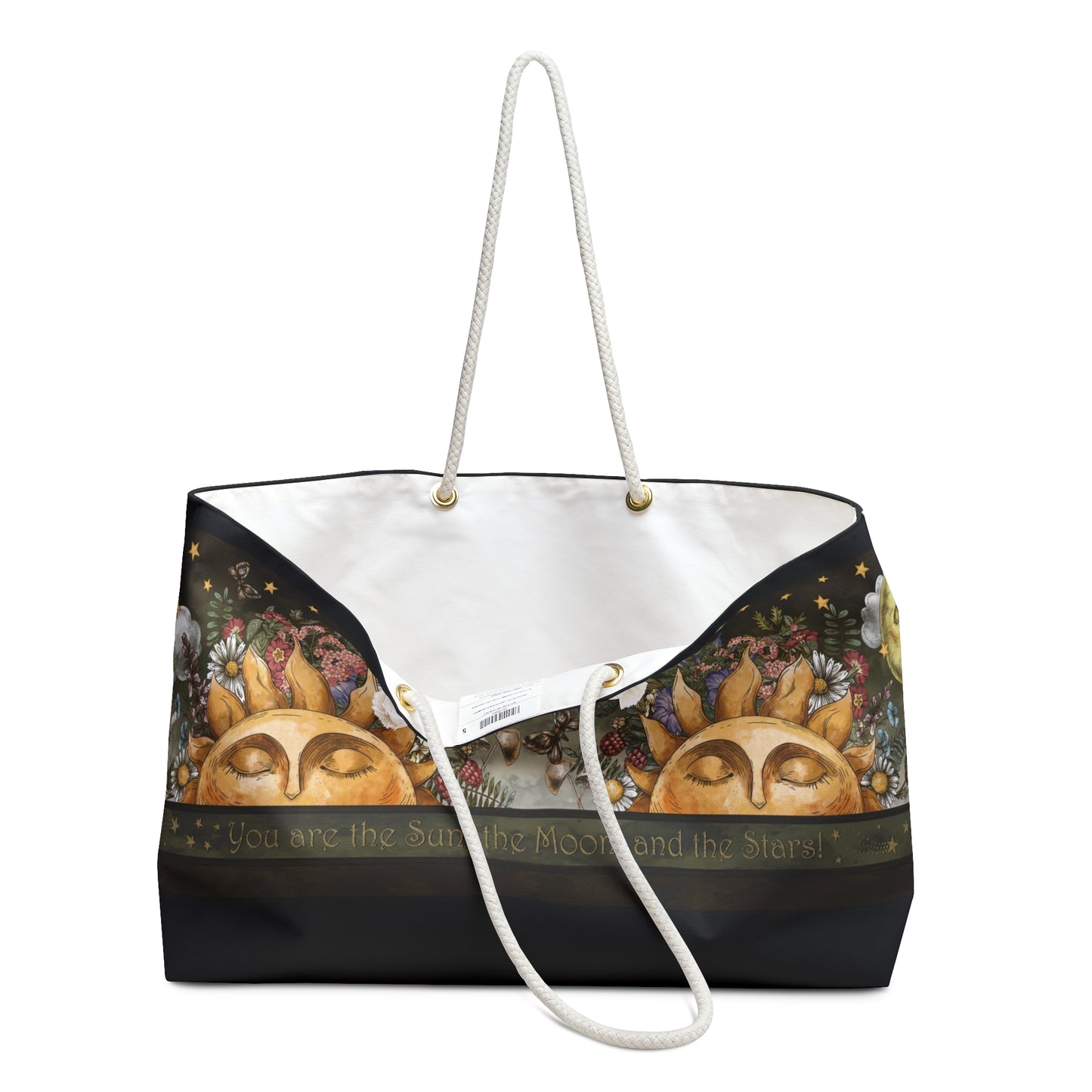 Weekender Tote Bag (Large):  The Sun, The Moon, And The Stars [Border]