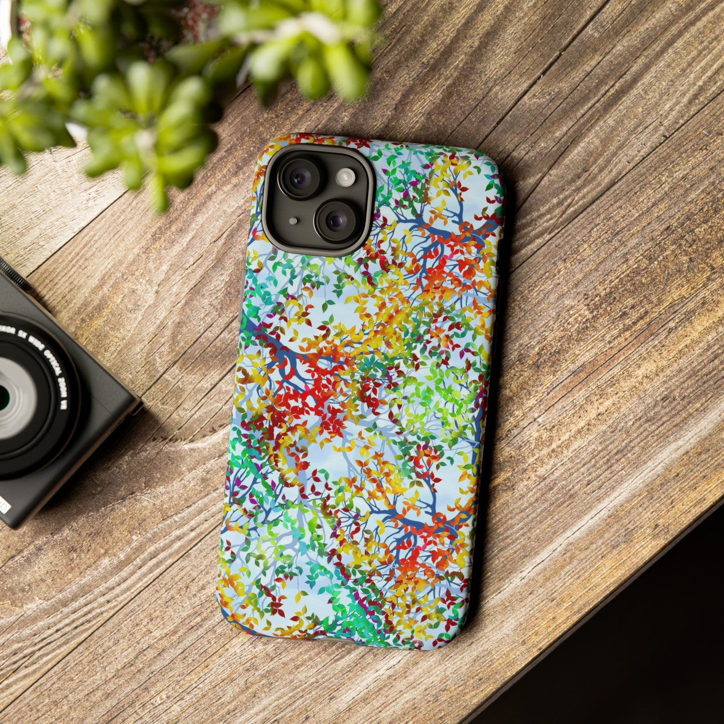 Apple I-Phone 15 (Series) Tough Case-Phone Case:  Dreamscapes [Light Fall Leaves]