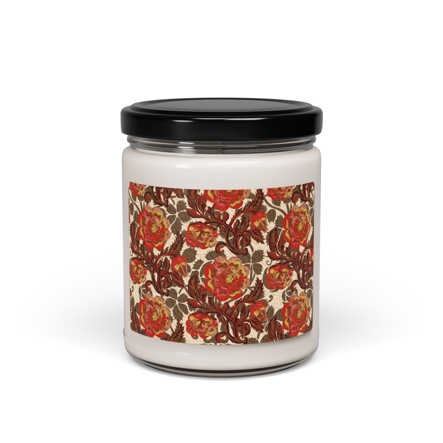 Scented Soy Candle:  Pastiche [Red/Brown Vine Flowers]