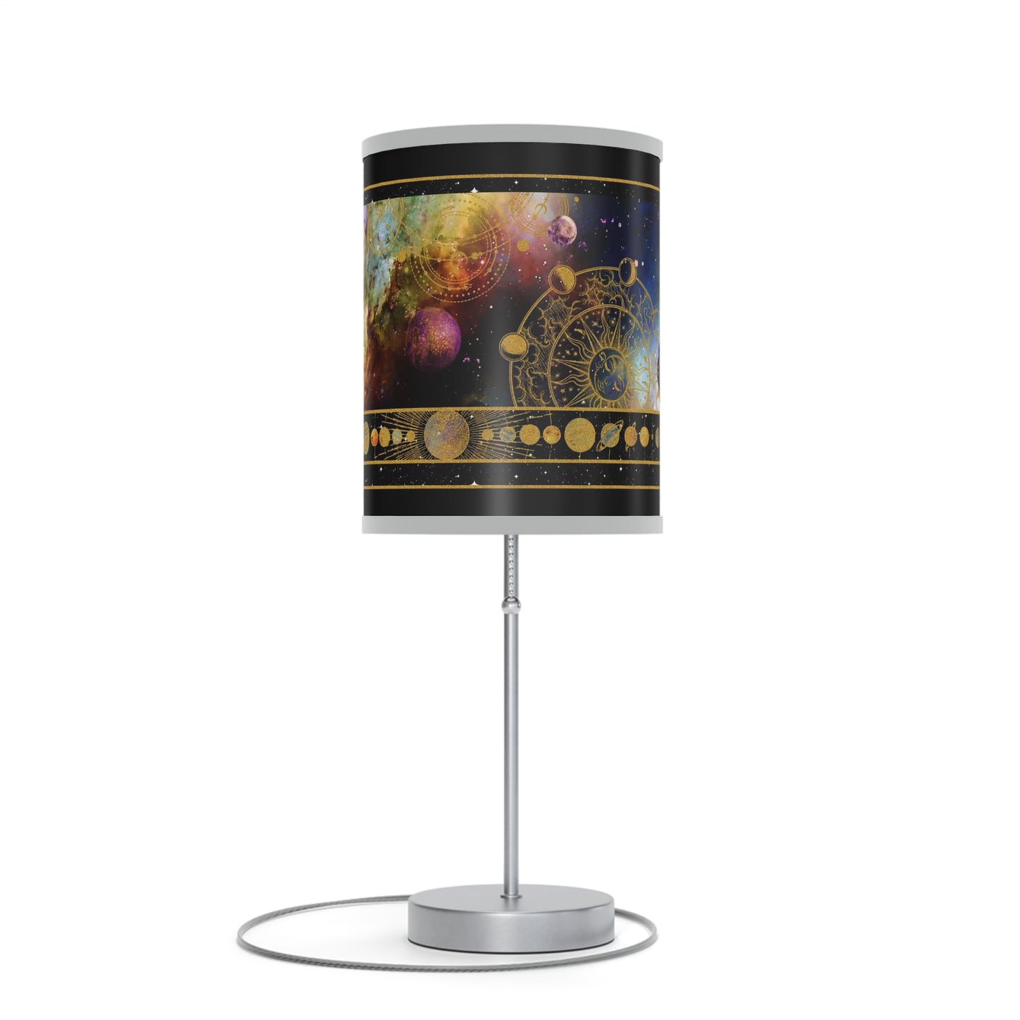 Table Lamp: Silver Base; "Cosmos"