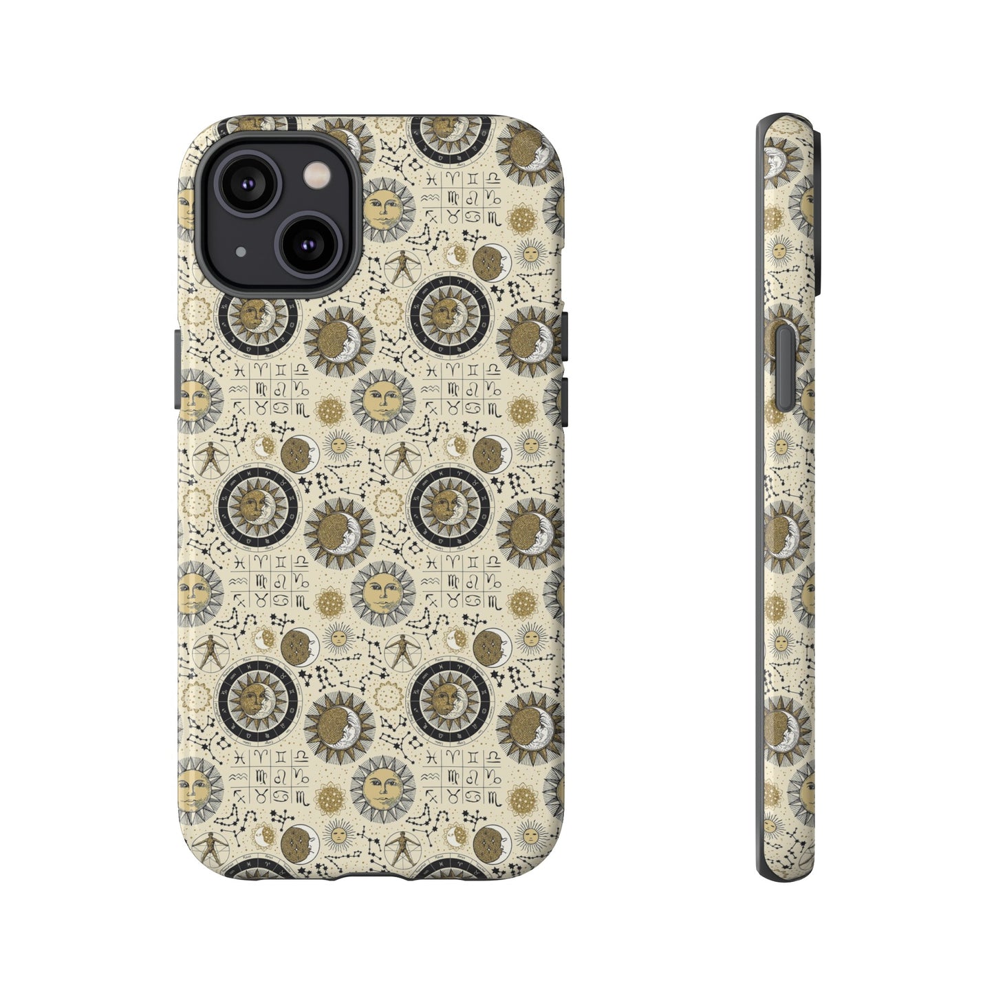 Apple I-Phone 14 (Series)-Tough Case-Phone Case: The Sun, The Moon, And The Stars [Zodiac Symbols]