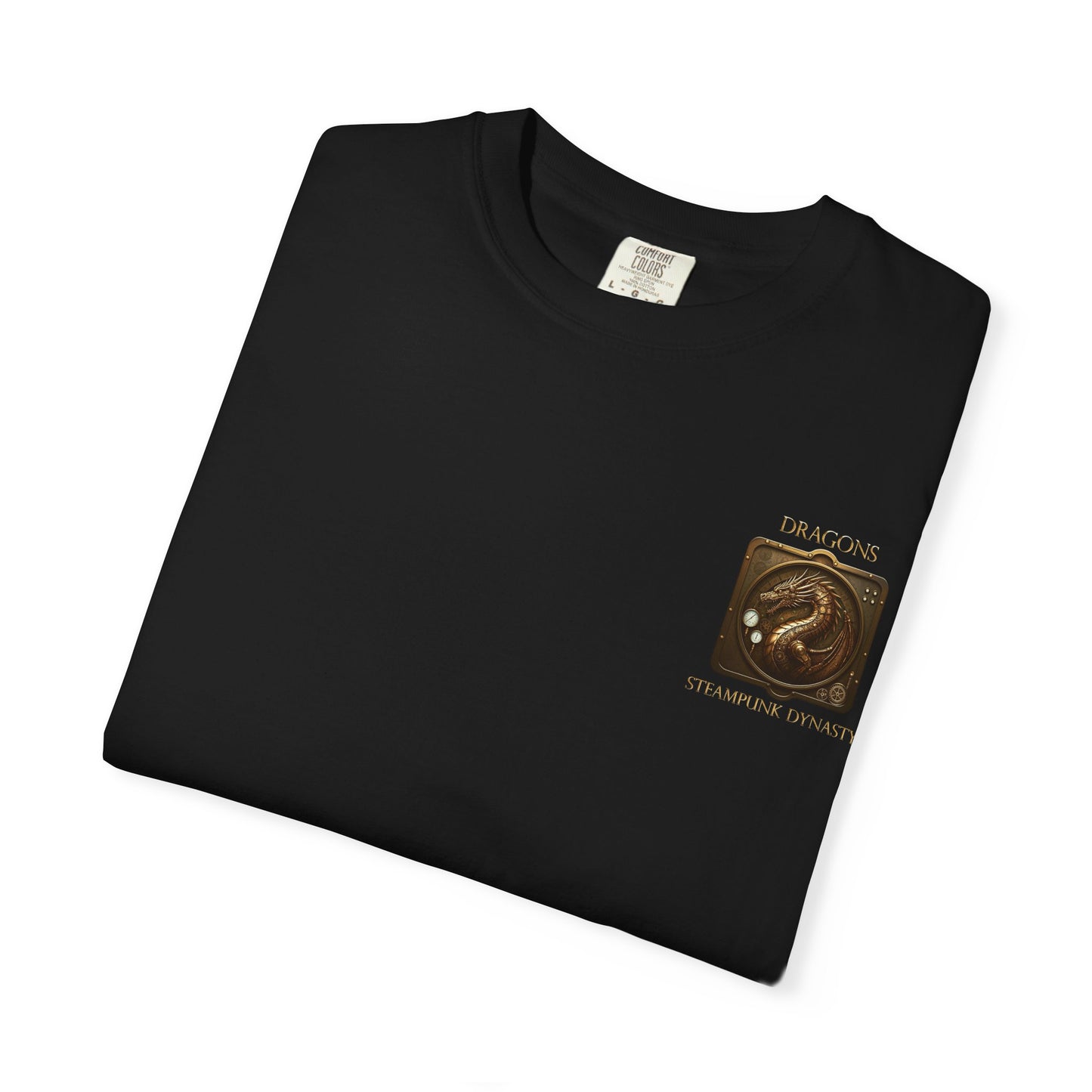 Unisex Heavy Cotton Tee:  "Steampunk Dynasty" [Steampunk Dragon]