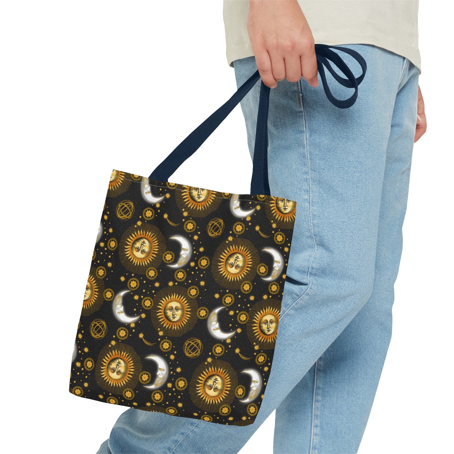 Tote Bag: Large:  ($24.23):  Celestial [Sun-Moon-Black]