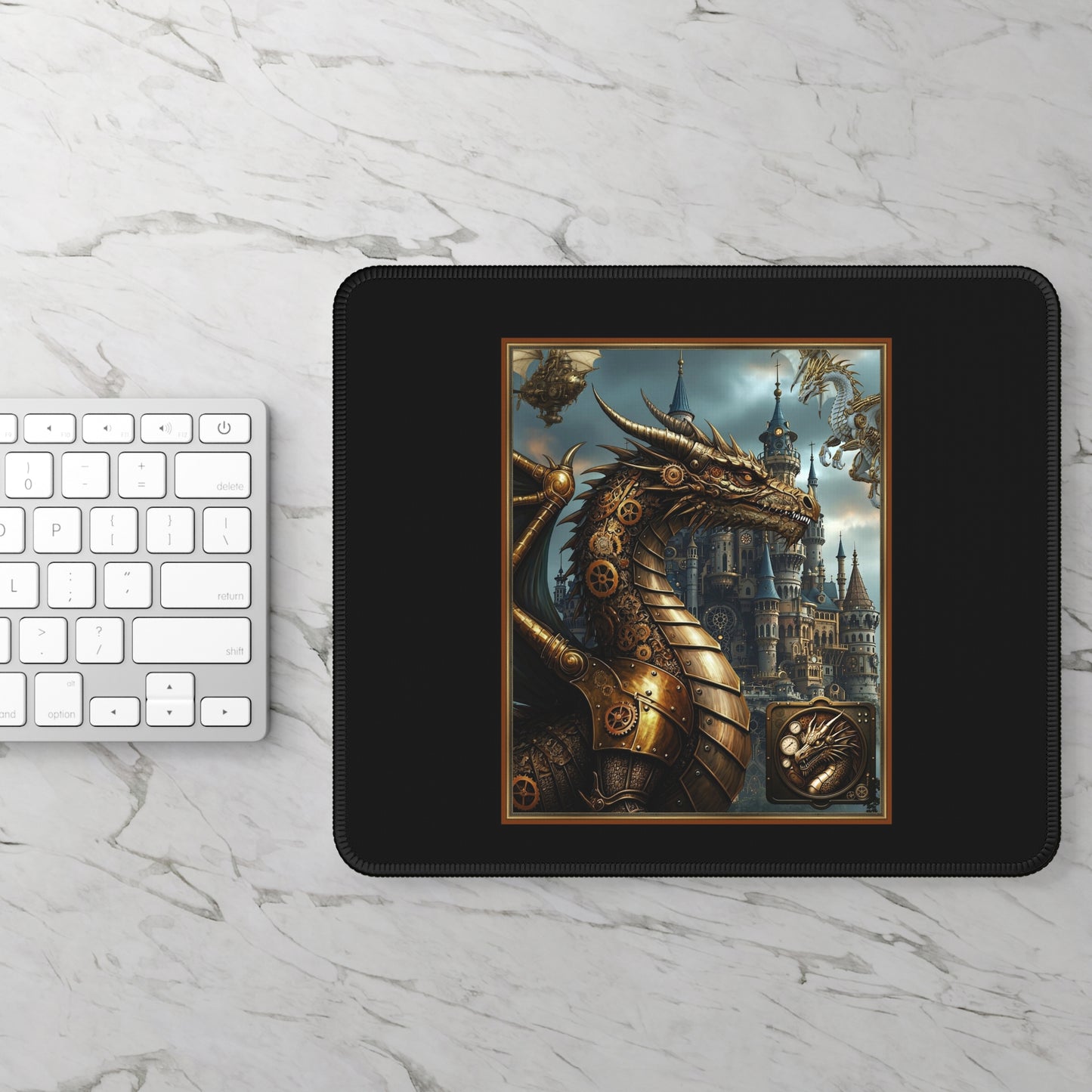 Mouse Pad-Gaming;  9x7:  Steampunk Dragon [Dagon/Panel]