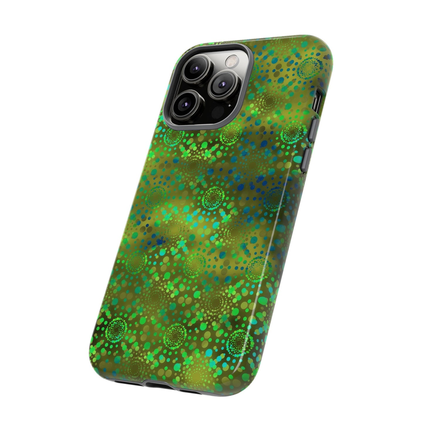 Apple I-Phone 14 (Series)-Tough Case-Phone Case: Dreamscapes [Green Kaleidoscopes]