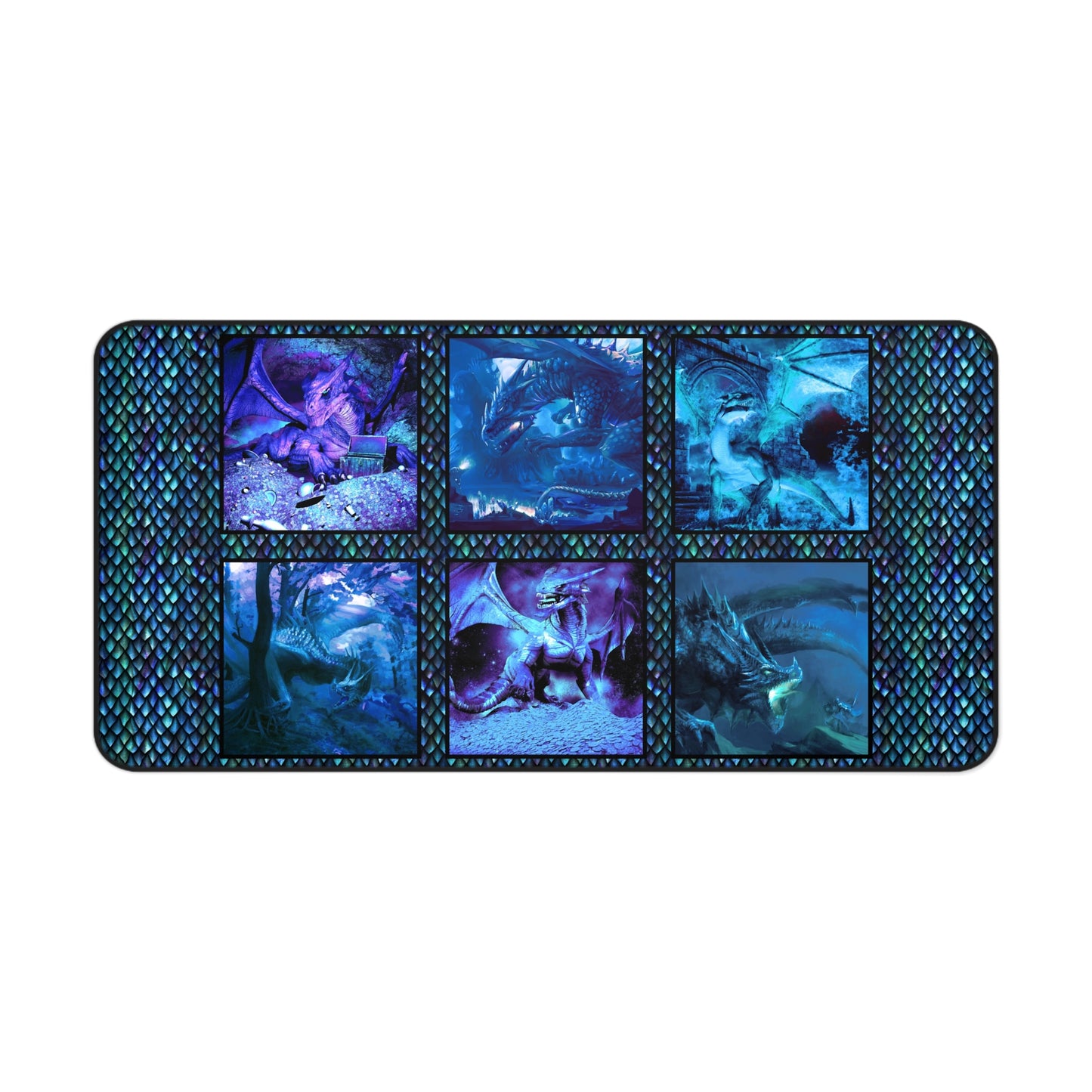 Desk Mat (23x13):  Dragons [Blue Fury-Dragon Scenes]