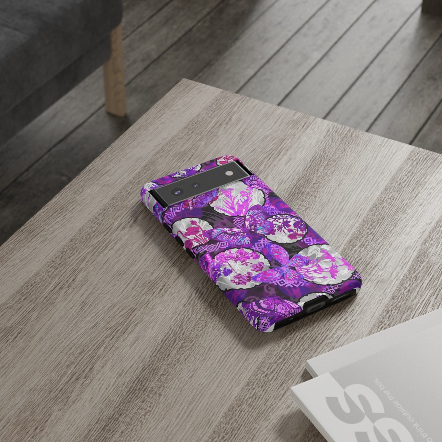 Google Pixel Tough Case-Phone Case: Dreamscapes [Bright Purple Butterflies]