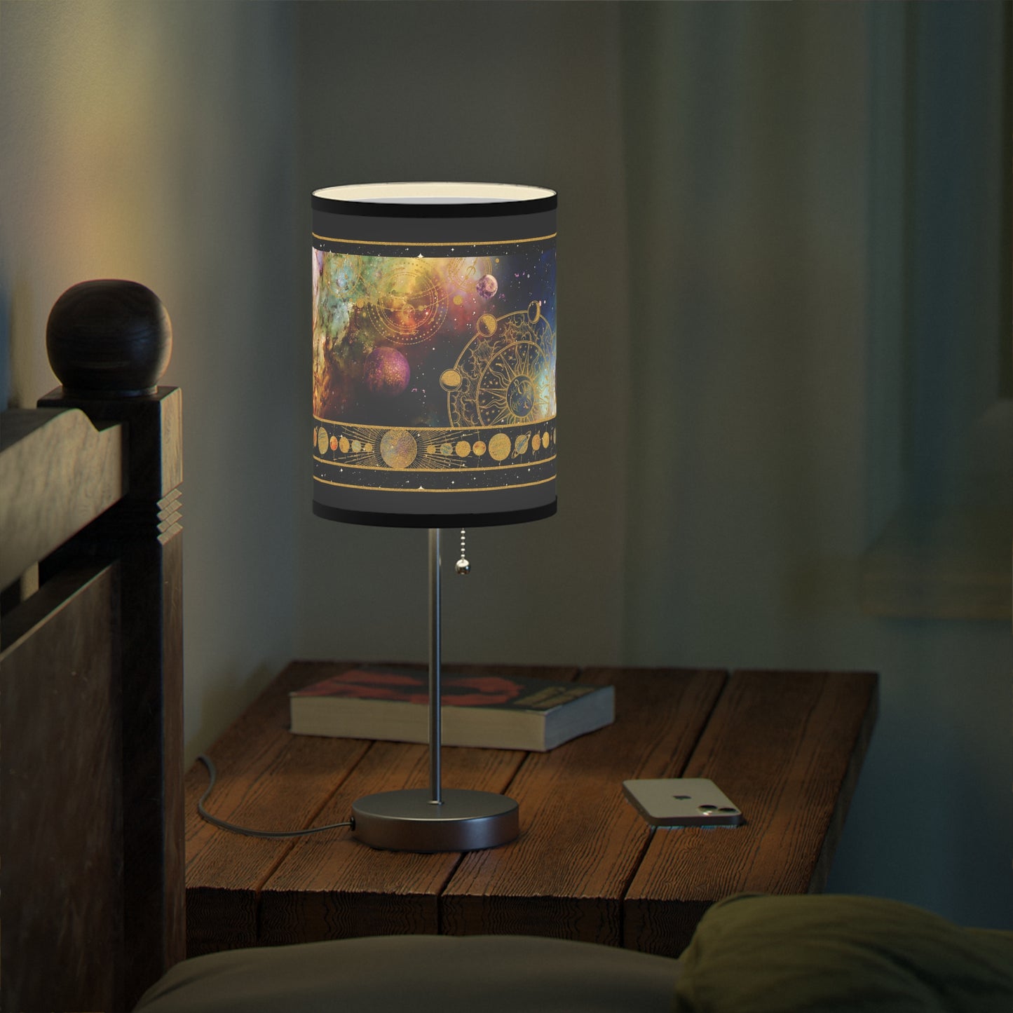 Table Lamp: Silver Base; "Cosmos"