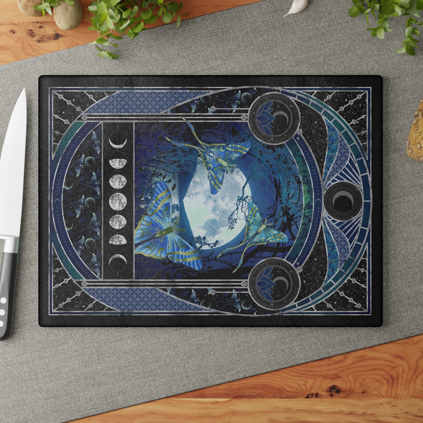 Glass Cutting Board (11"x15"):  La Luna [Panel]