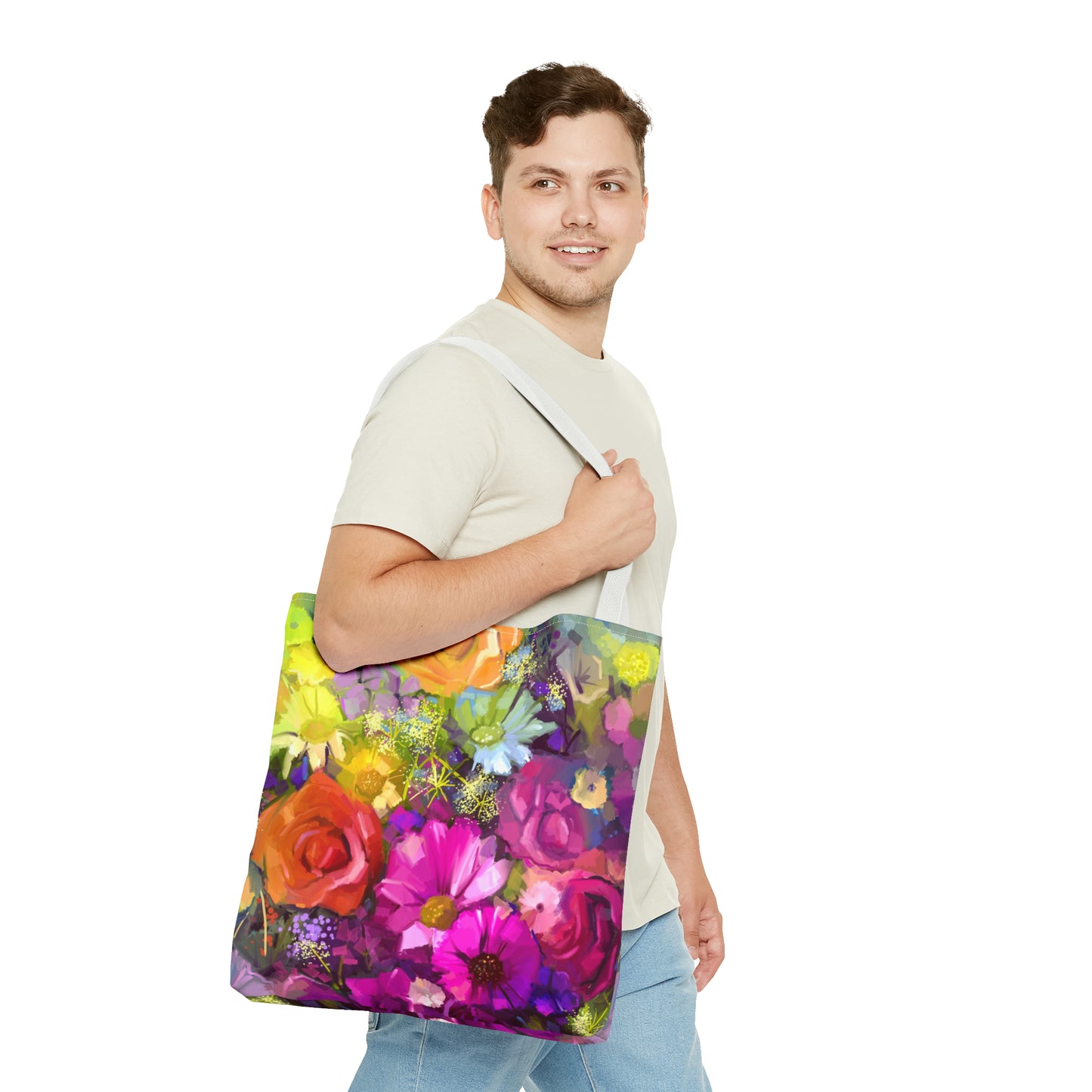 Tote Bag:  large-18x18;  "Year of Art" [Flowers Bunch]