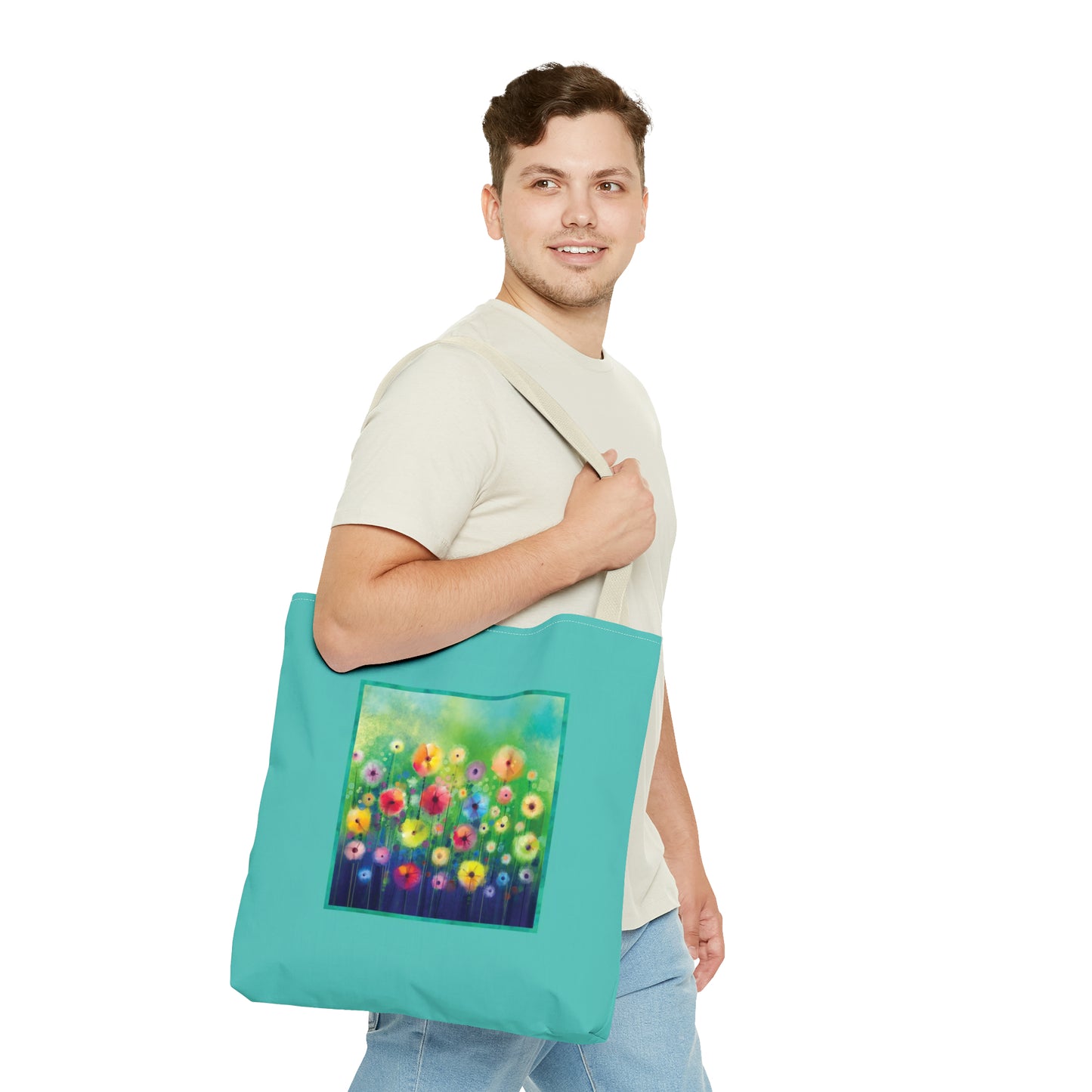 Tote Bag:  large-18x18;  "Year of Art" [Flowers in Field-SM]