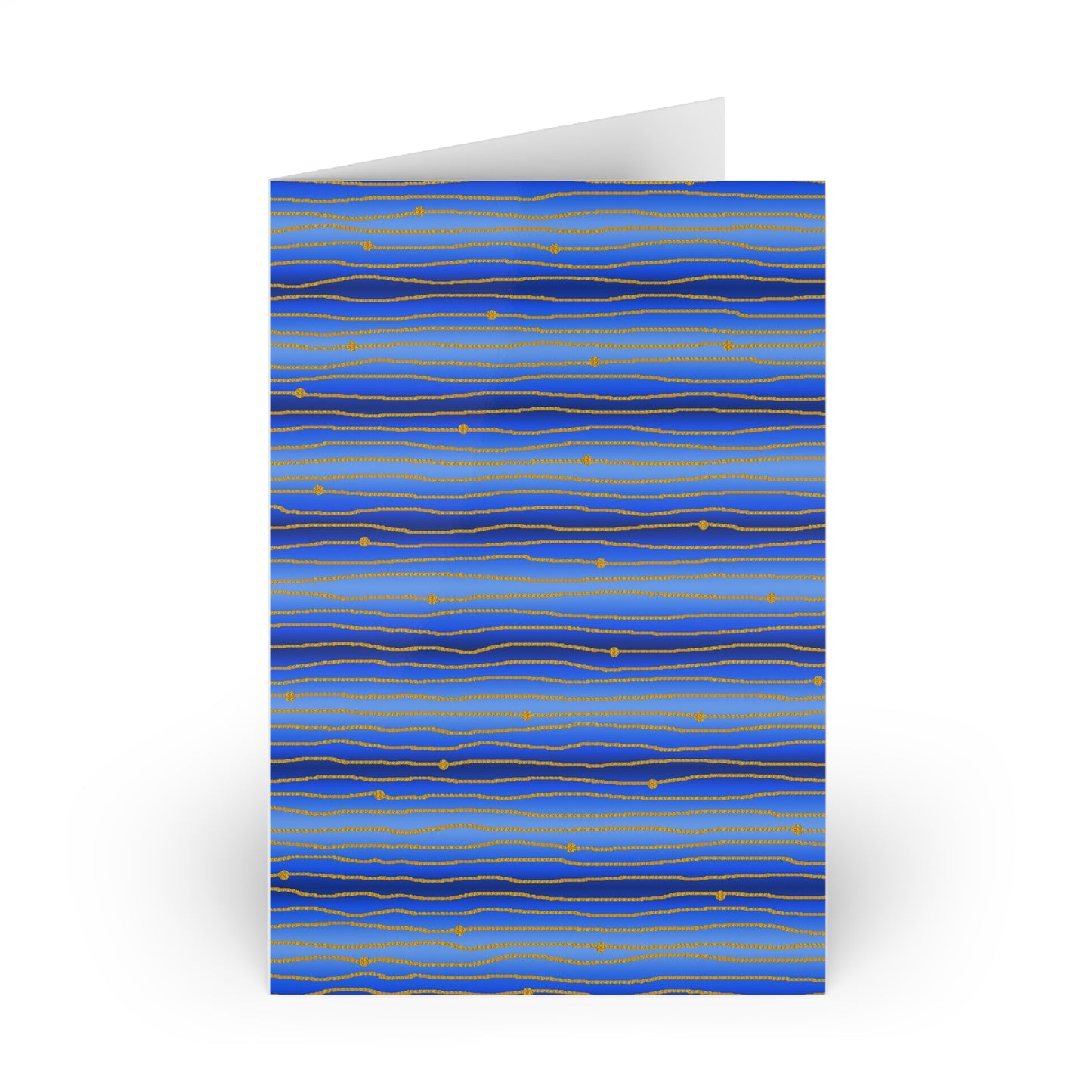 NOTE CARDS: CELSTIAL [STRIPES:  Blue/Gold]