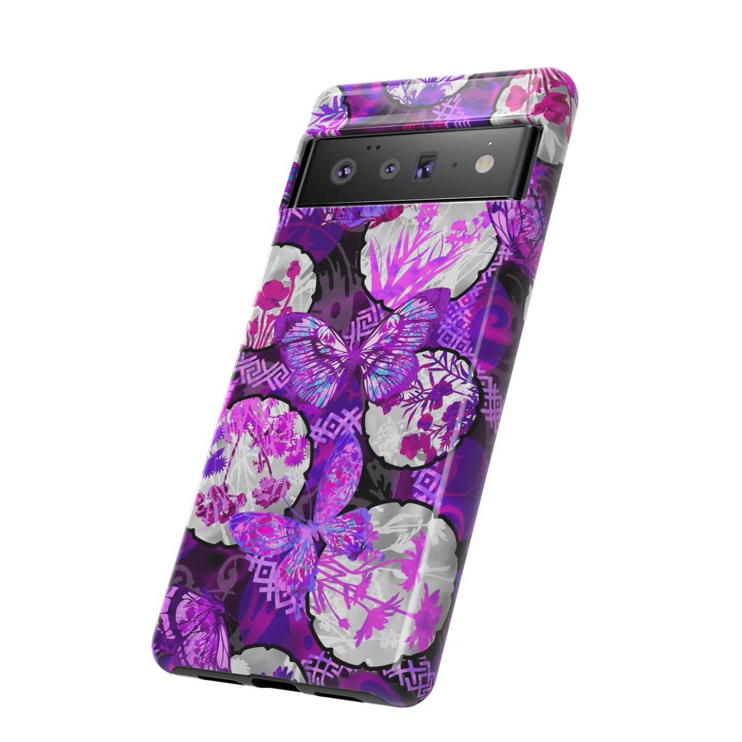 Google Pixel Tough Case-Phone Case: Dreamscapes [Bright Purple Butterflies]