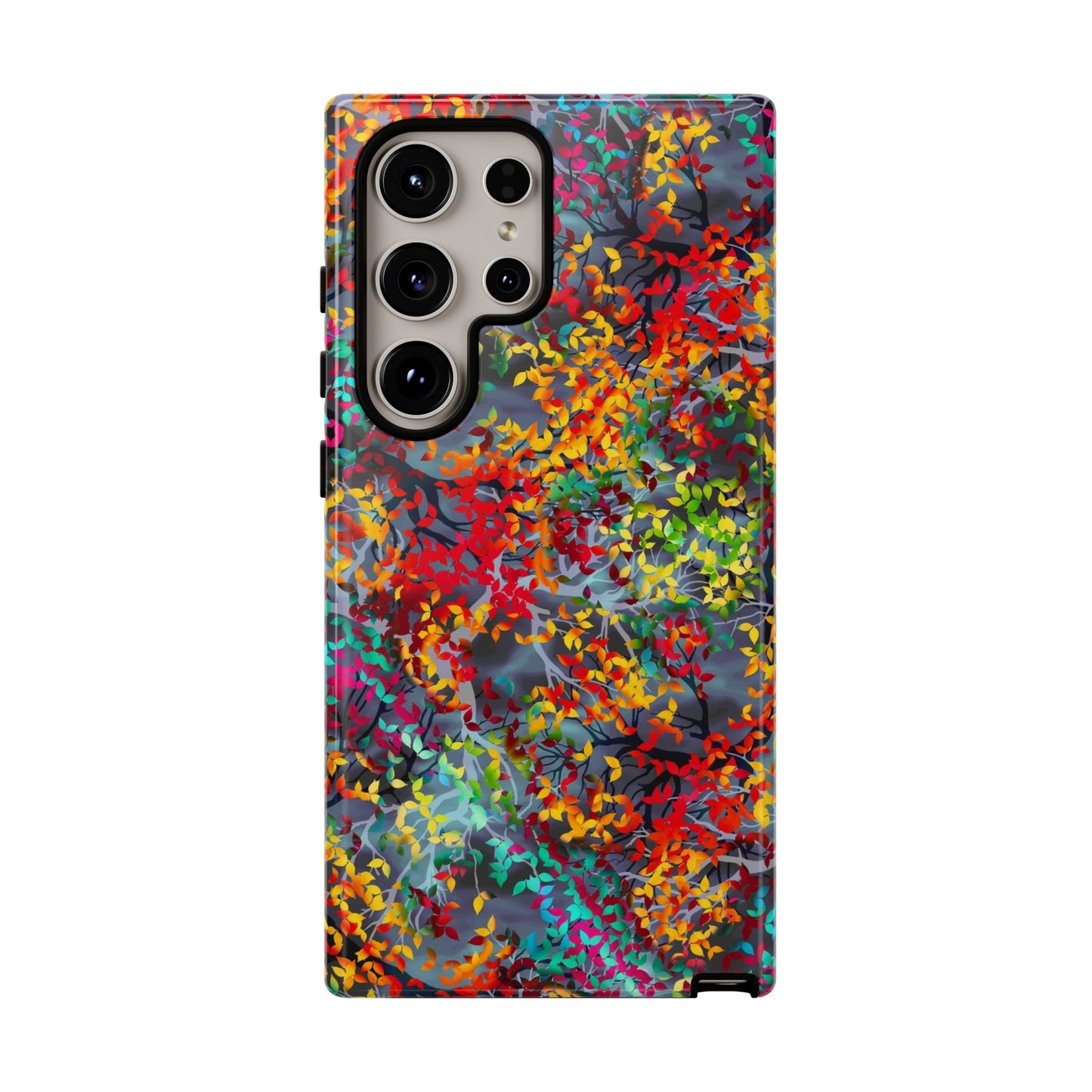 Samsung Galaxy Series Tough Case-Phone Case: Dreamscapes [Multi-Colored Leaves-Dark]