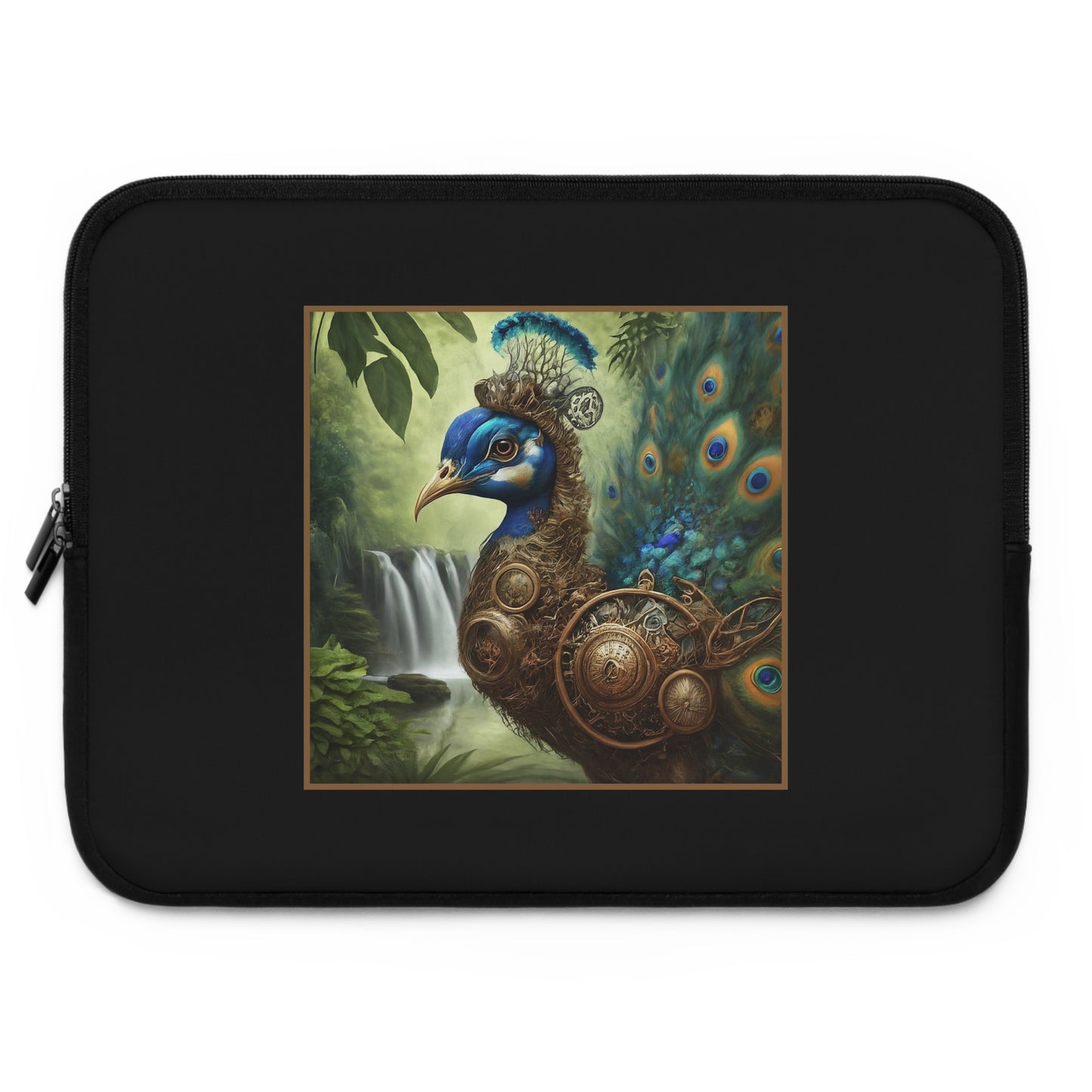 Laptop Sleeve (Sizes: 13", 15", 17"):  Steampunk Menagerie [Peacock]
